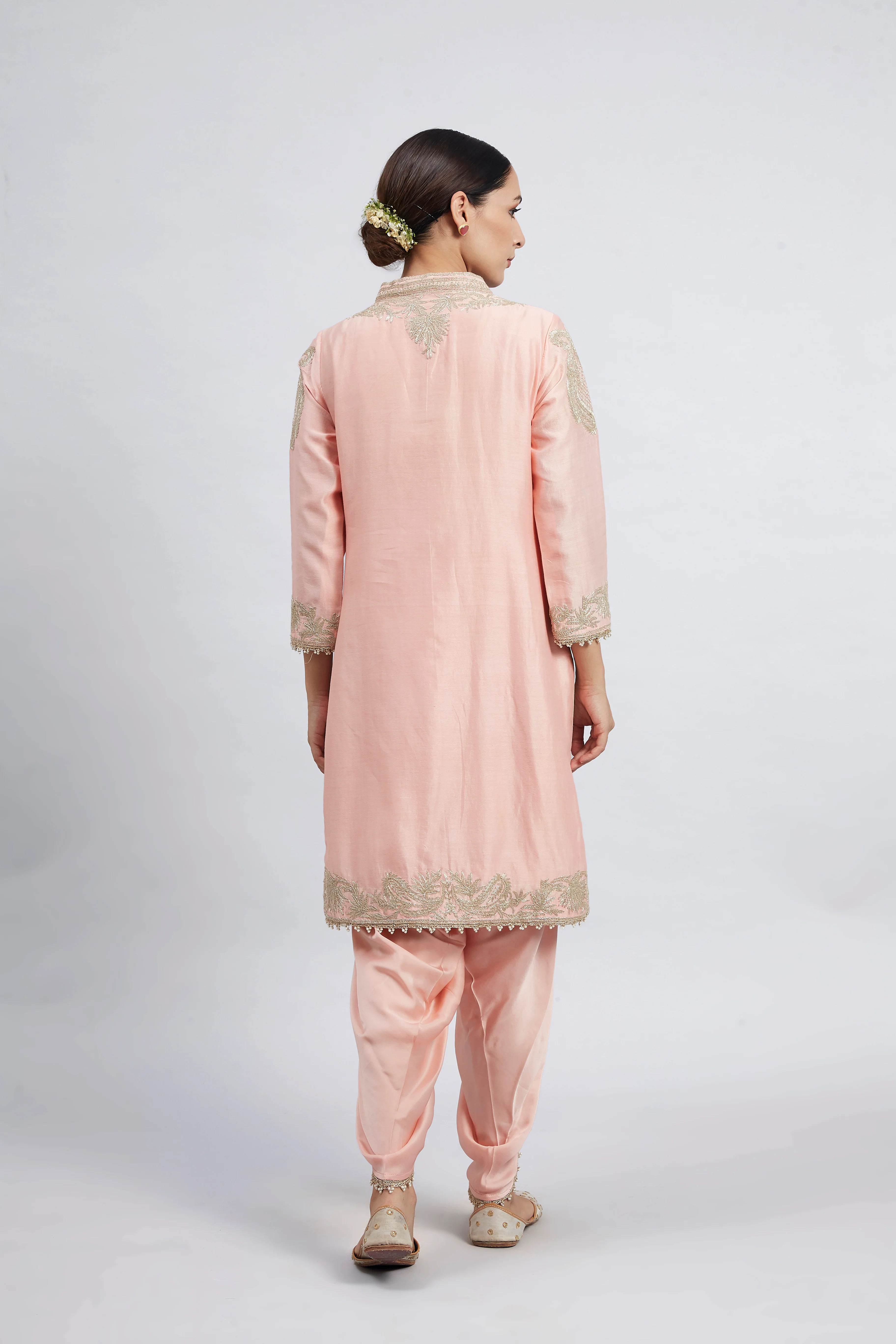 Aabish- Carnation Pink Embroidered Kurta Set (LXRTS) - Image 3