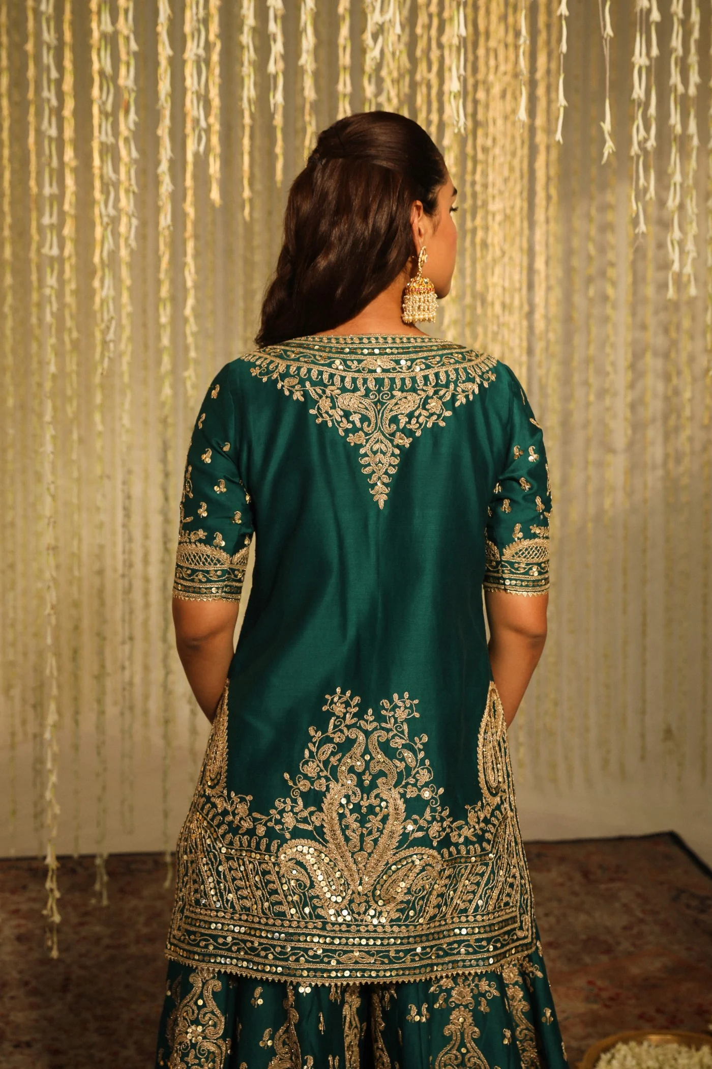 Chandni Girdhar In AAFIYA - EMERALD GREEN SHARARA - Image 7