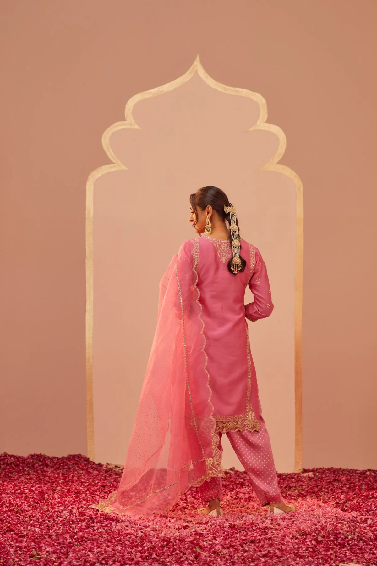 Aaima- Flamingo Pink Kurta Salwar Set - Image 3