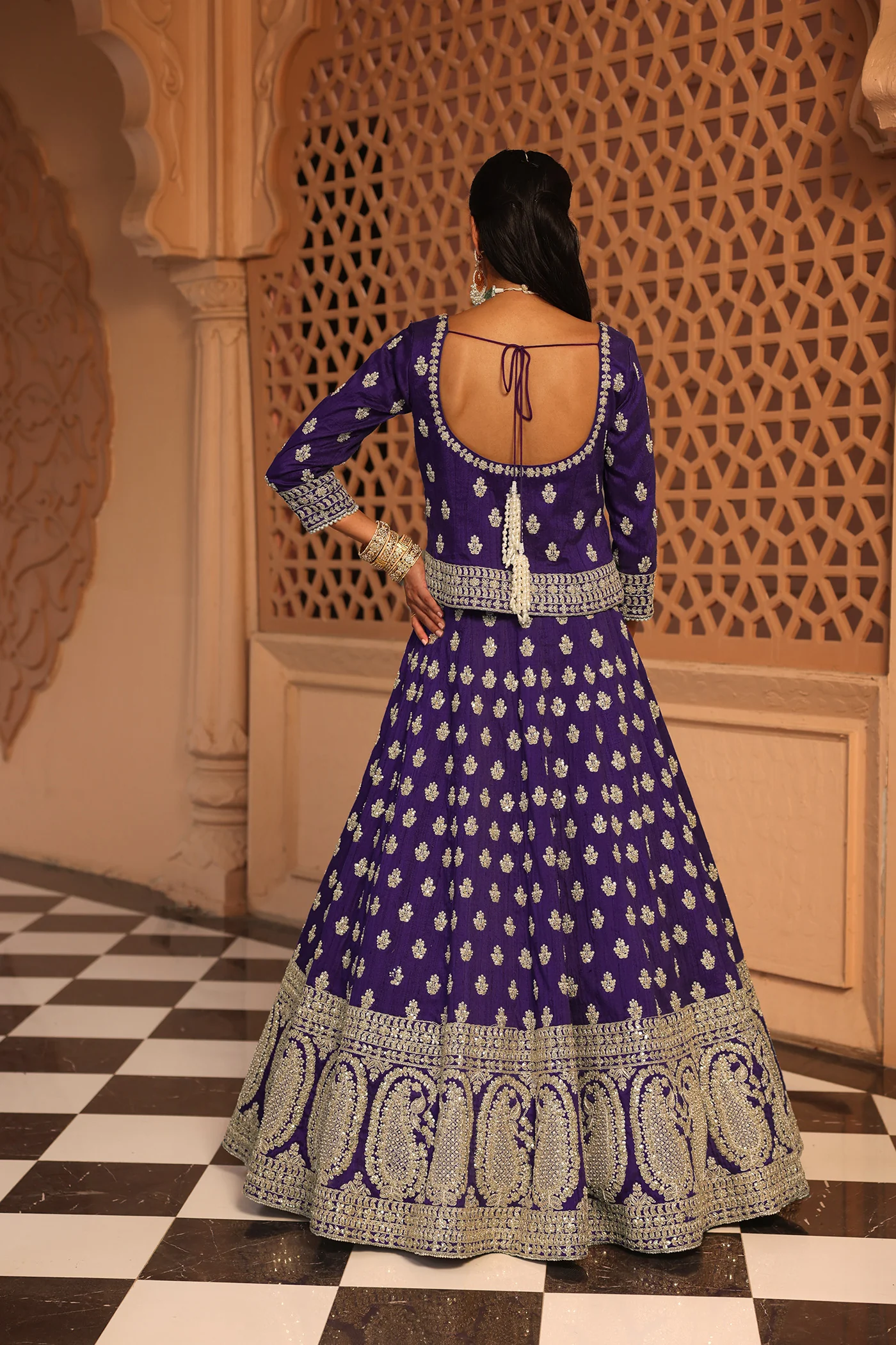 Aasmaa - Purple Lehenga with Choli and Dupatta - Image 10