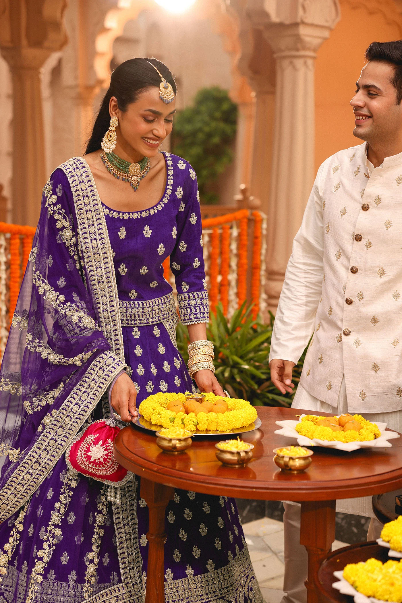 Aasmaa - Purple Lehenga with Choli and Dupatta - Image 5