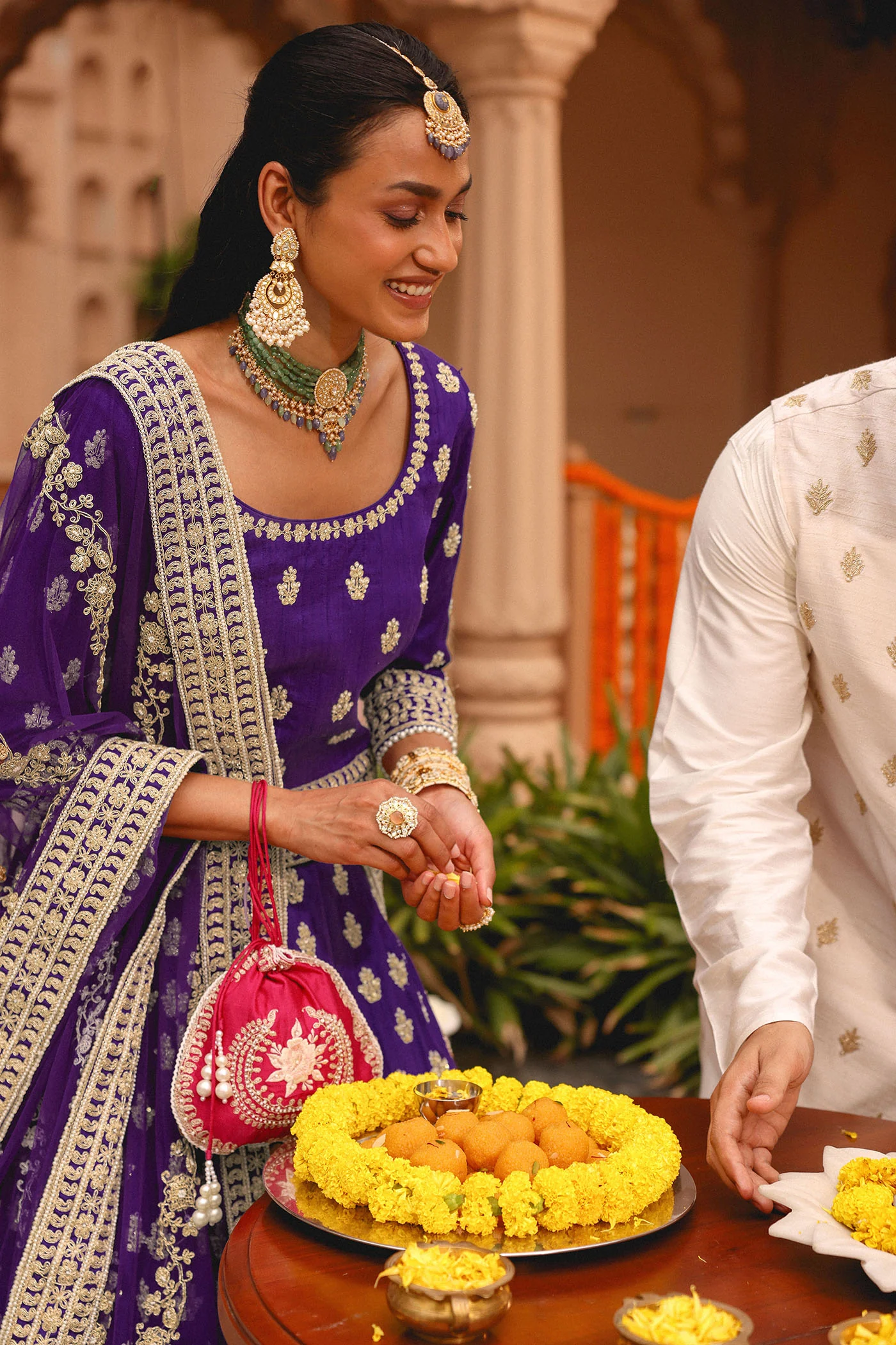 Aasmaa - Purple Lehenga with Choli and Dupatta - Image 6