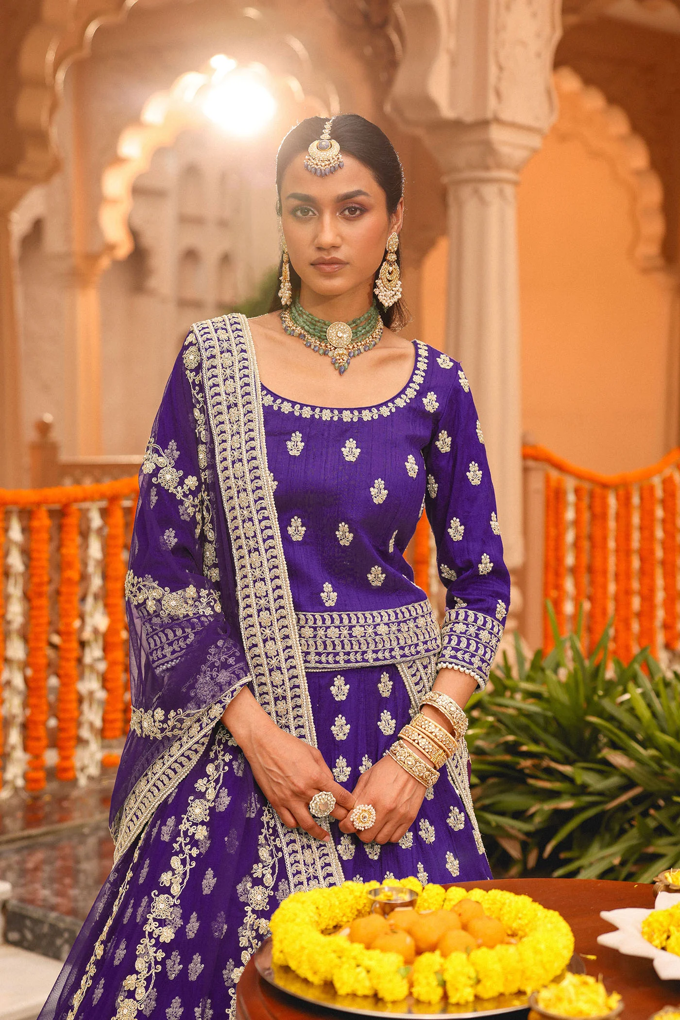 Aasmaa - Purple Lehenga with Choli and Dupatta - Image 7