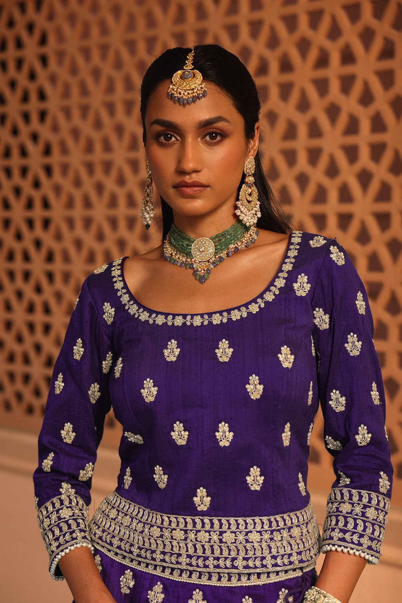 Aasmaa - Purple Lehenga with Choli and Dupatta - Image 9