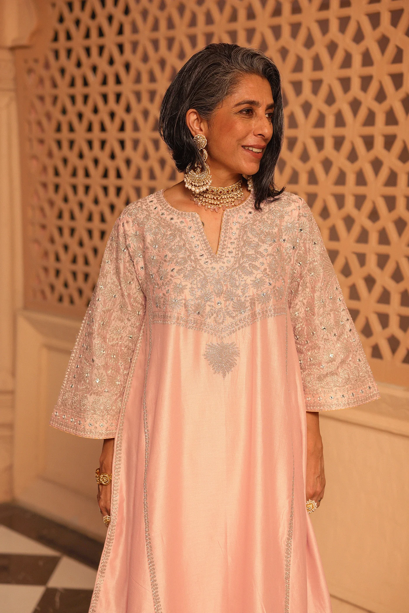 Aiman - Short Knee Length Choga with Salwar - Image 2