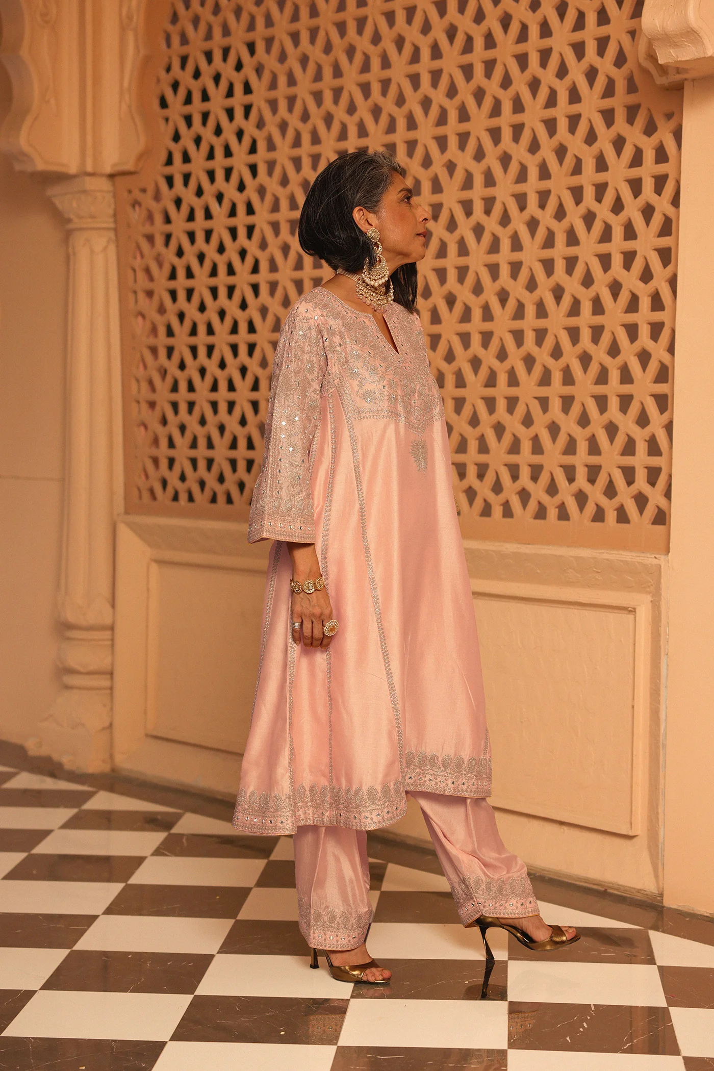 Aiman - Short Knee Length Choga with Salwar - Image 3