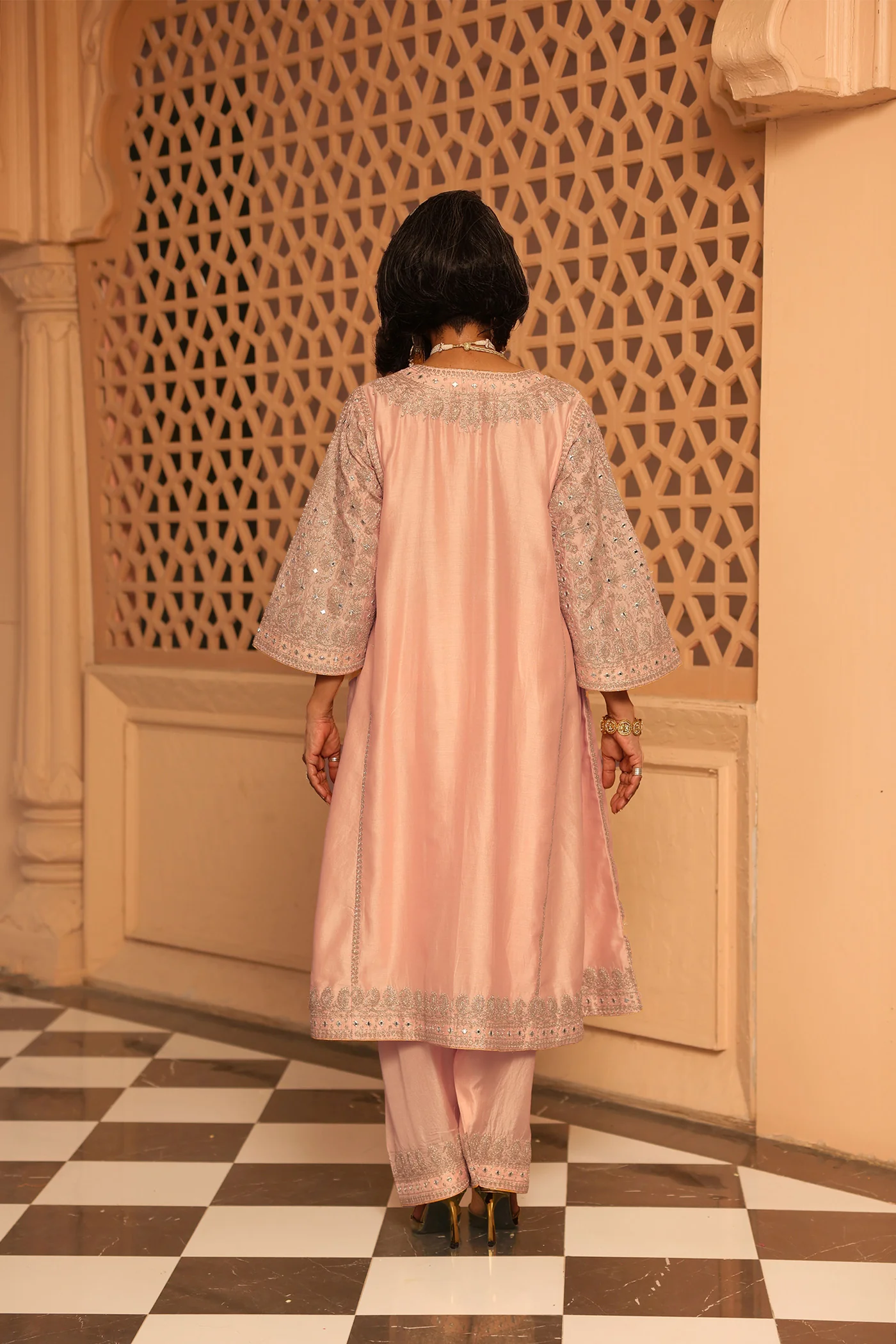 Aiman - Short Knee Length Choga with Salwar - Image 4