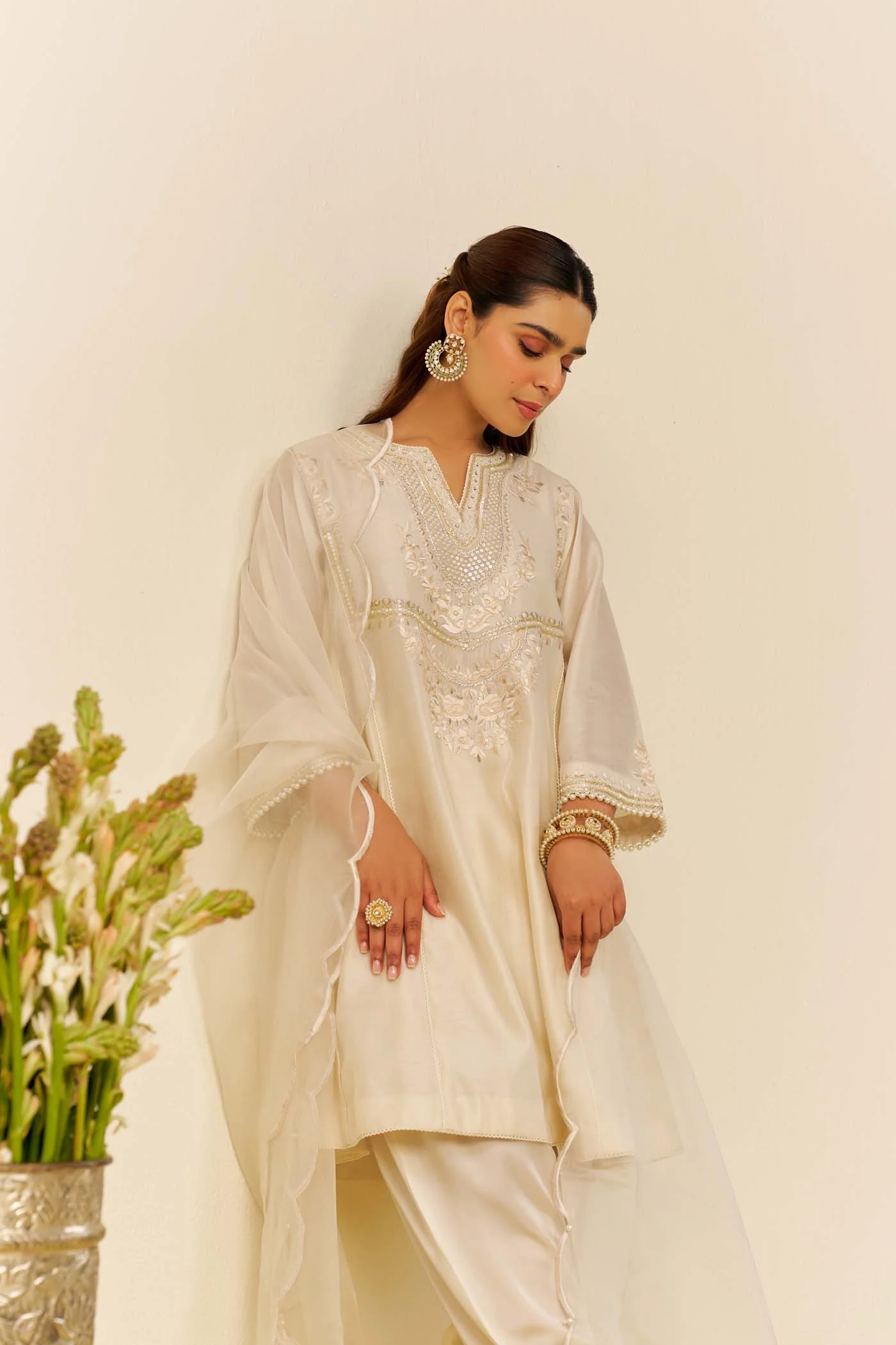 AIZA - Daisy Ivory SHORT CHAUGA WITH SALWAR - Image 5