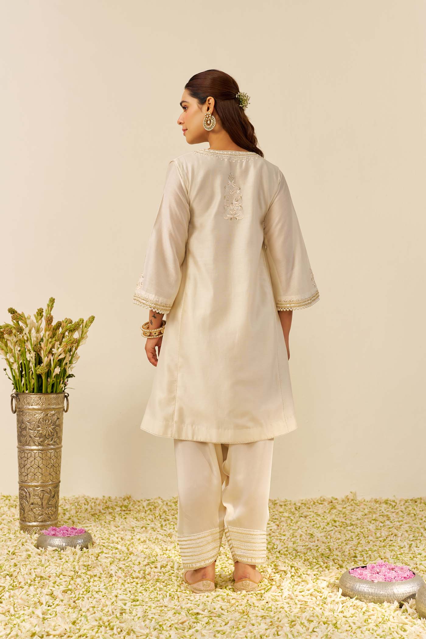 AIZA - Daisy Ivory SHORT CHAUGA WITH SALWAR - Image 7