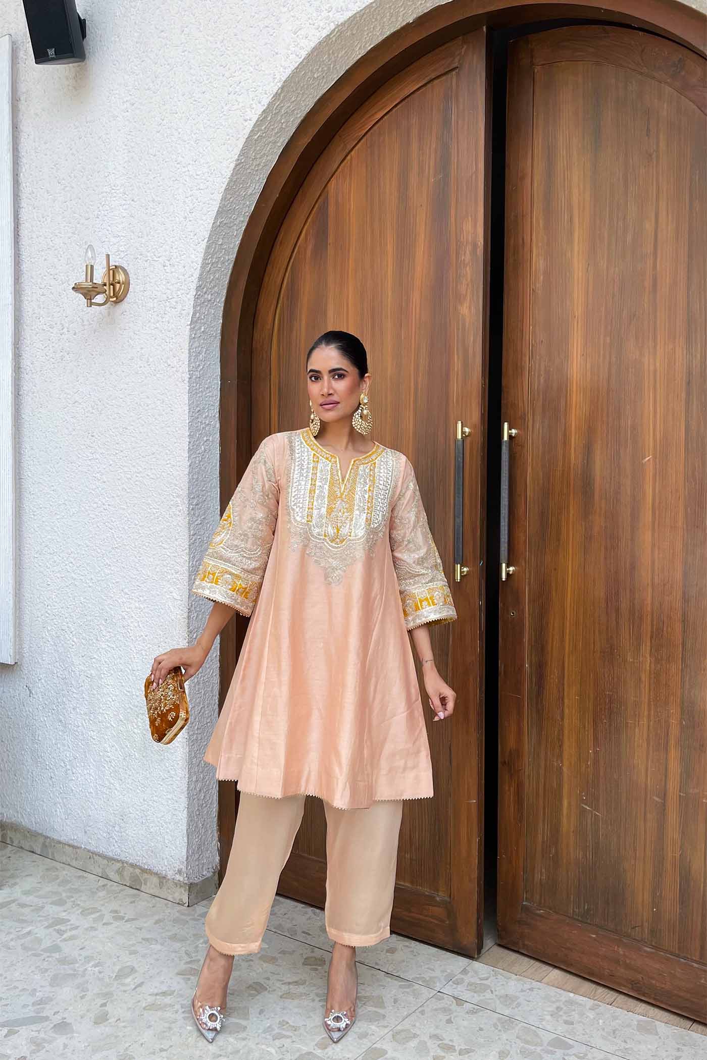 Alisha Pekha In MOHSINA - ROSE PINK SHORT KALIDAAR CHOGA WITH SALWAR - Image 6