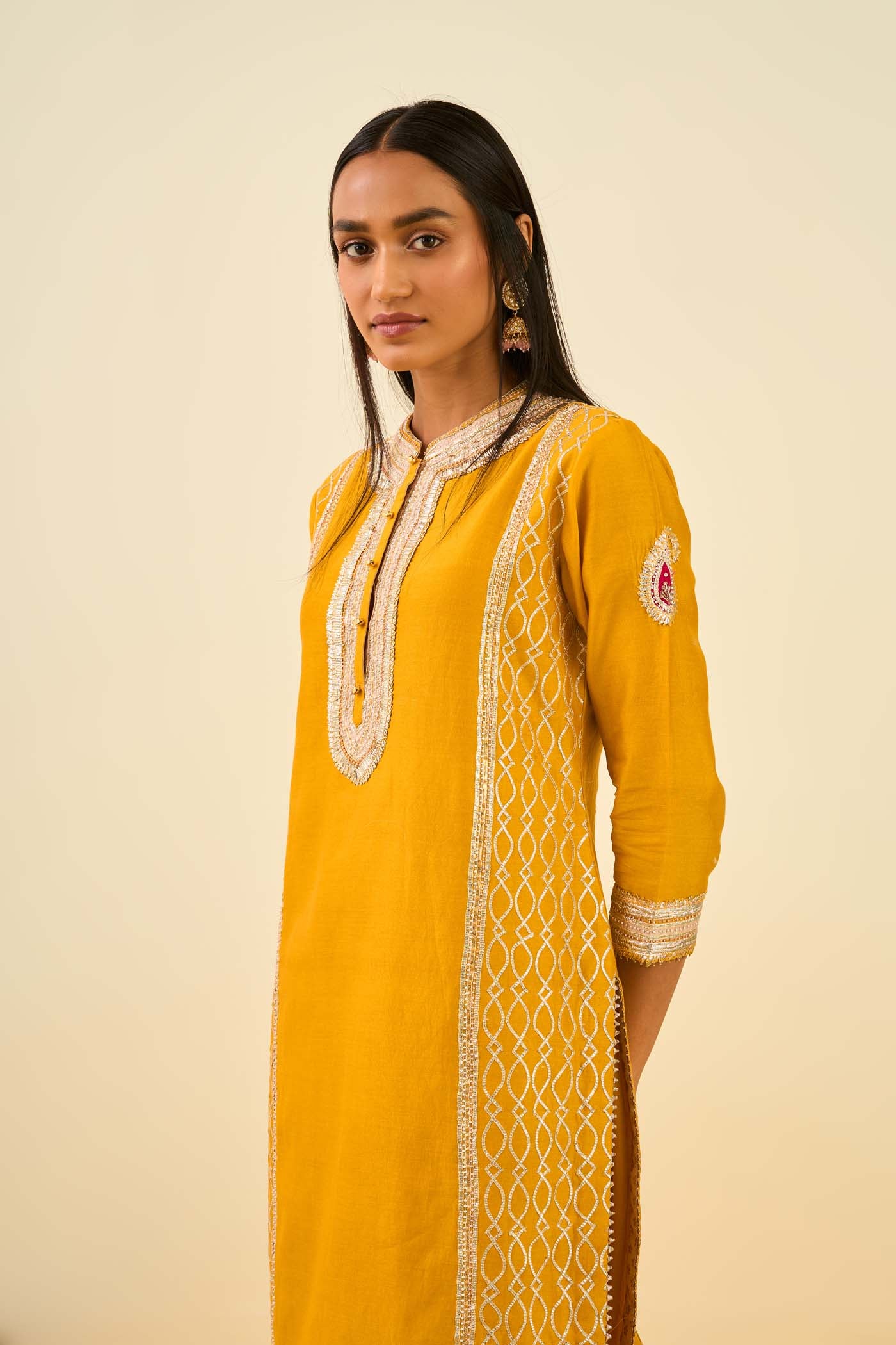 Aliza Glaze Mustard kurta with dhoti - Image 4