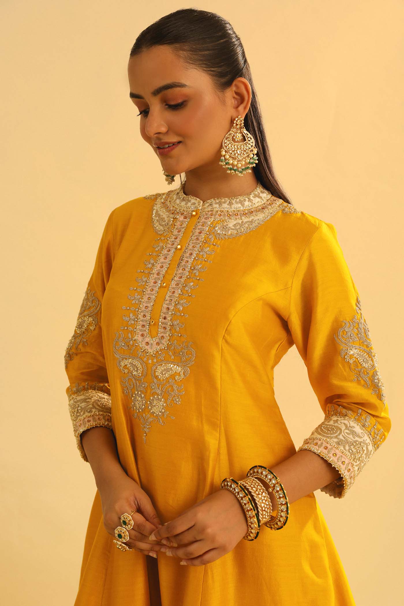 Amani - Heirloom Mustard A-line  Kurta with Salwar & Dupatta - Image 6
