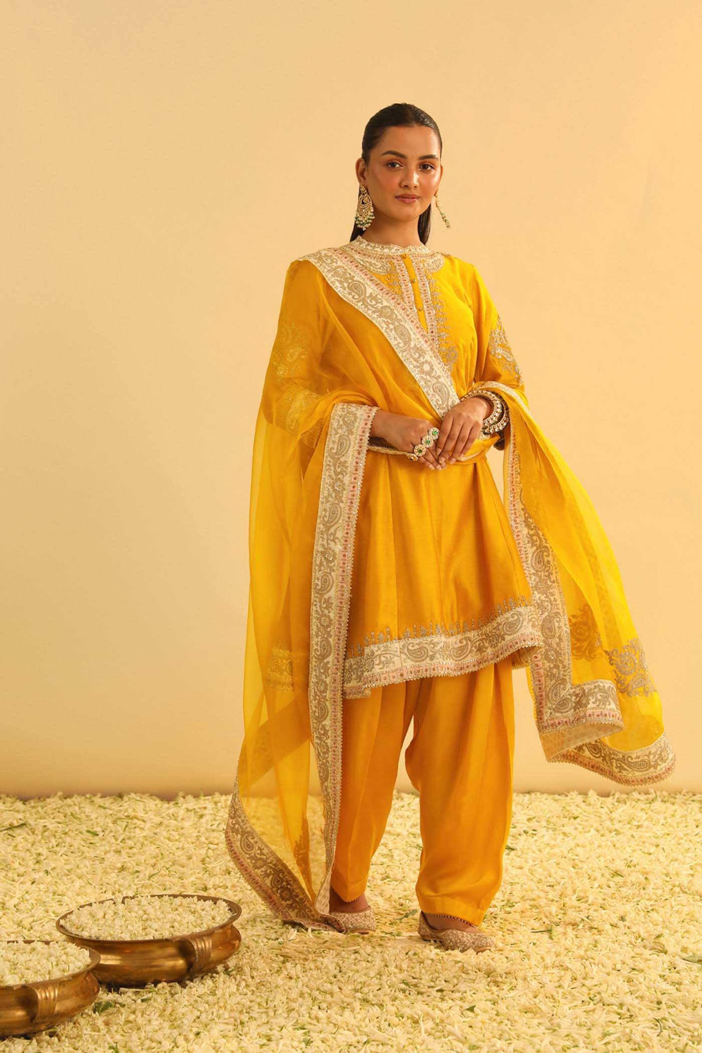 Amani - Mustard A-line  Kurta with Salwar & Dupatta (Lxrts) - Image 2