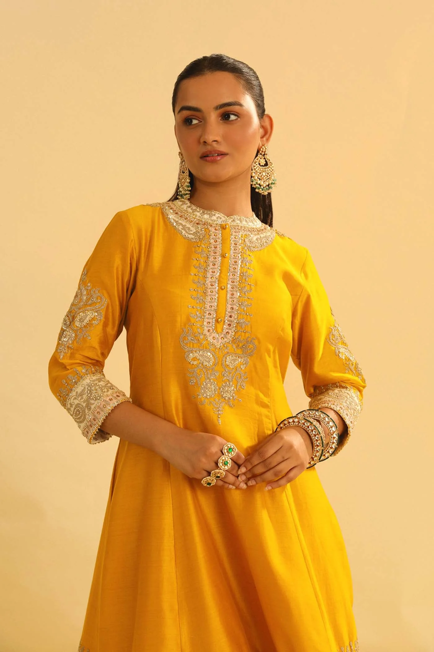 Amani - Mustard A-line  Kurta with Salwar & Dupatta (Lxrts) - Image 5