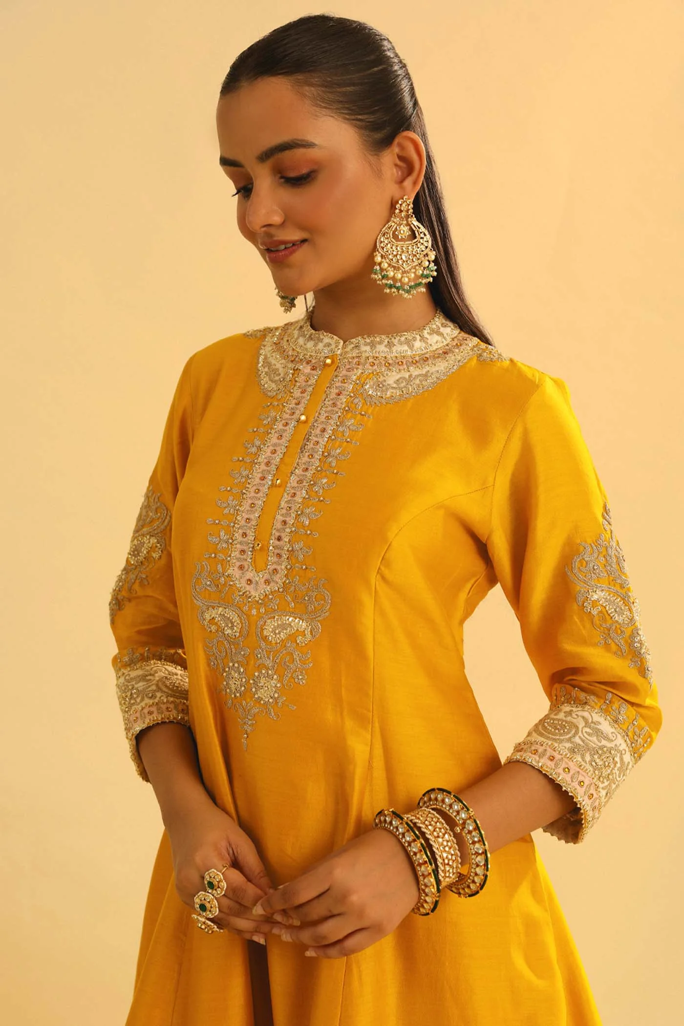 Amani - Mustard A-line  Kurta with Salwar & Dupatta (Lxrts) - Image 6