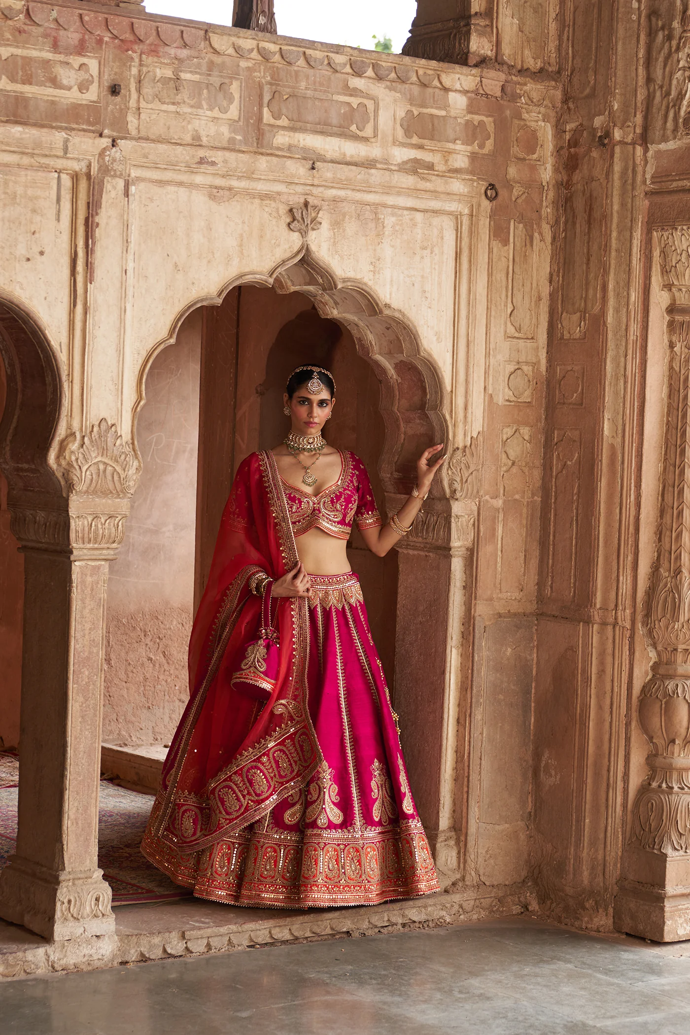 AMARA - Rani Hotpink LEHENGA - Image 2