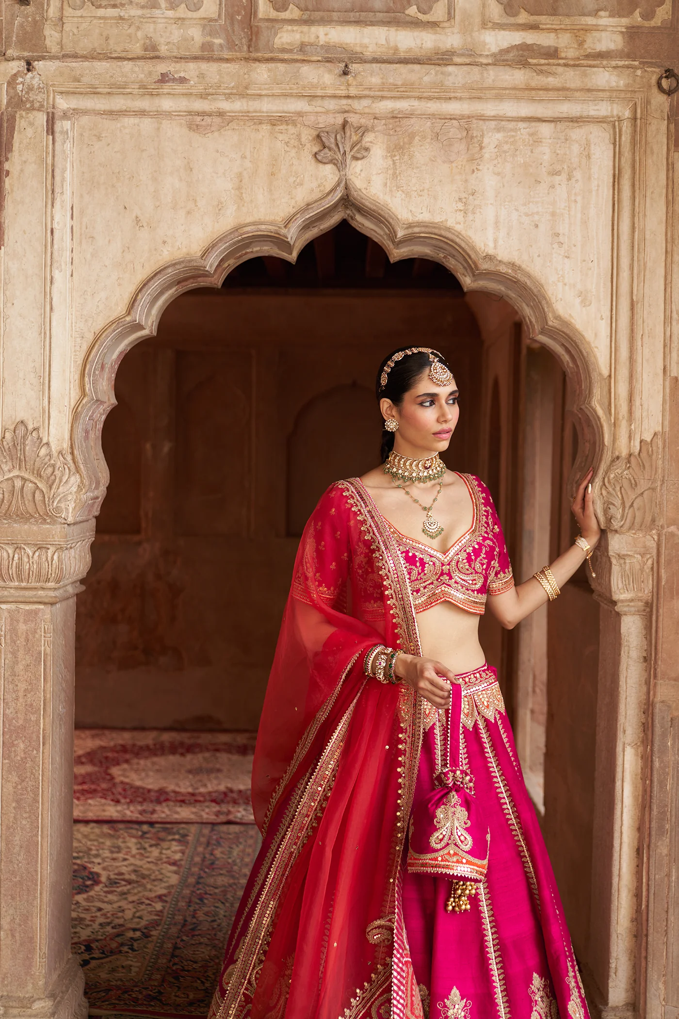 AMARA - Rani Hotpink LEHENGA - Image 3
