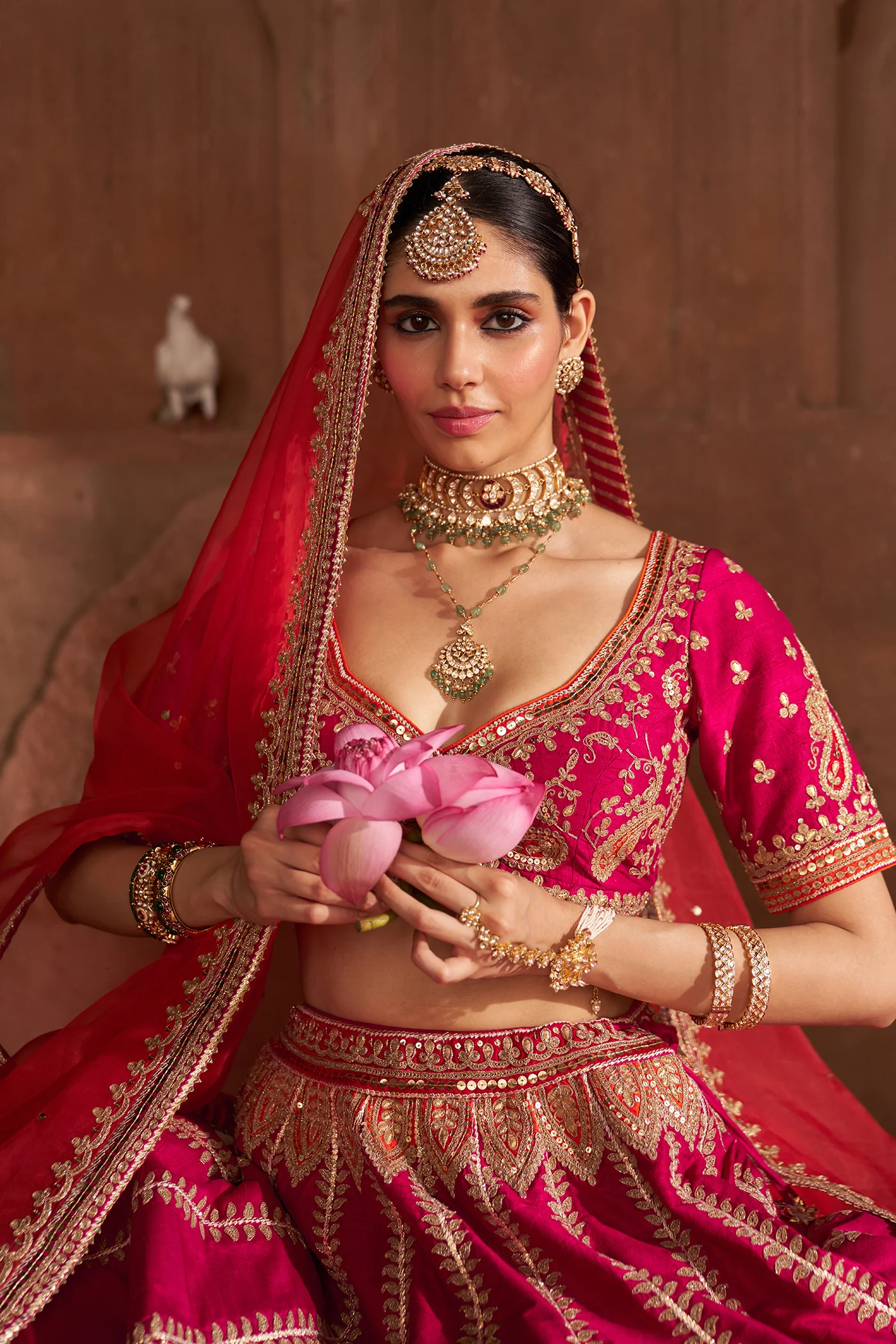 AMARA - Rani Hotpink LEHENGA - Image 6
