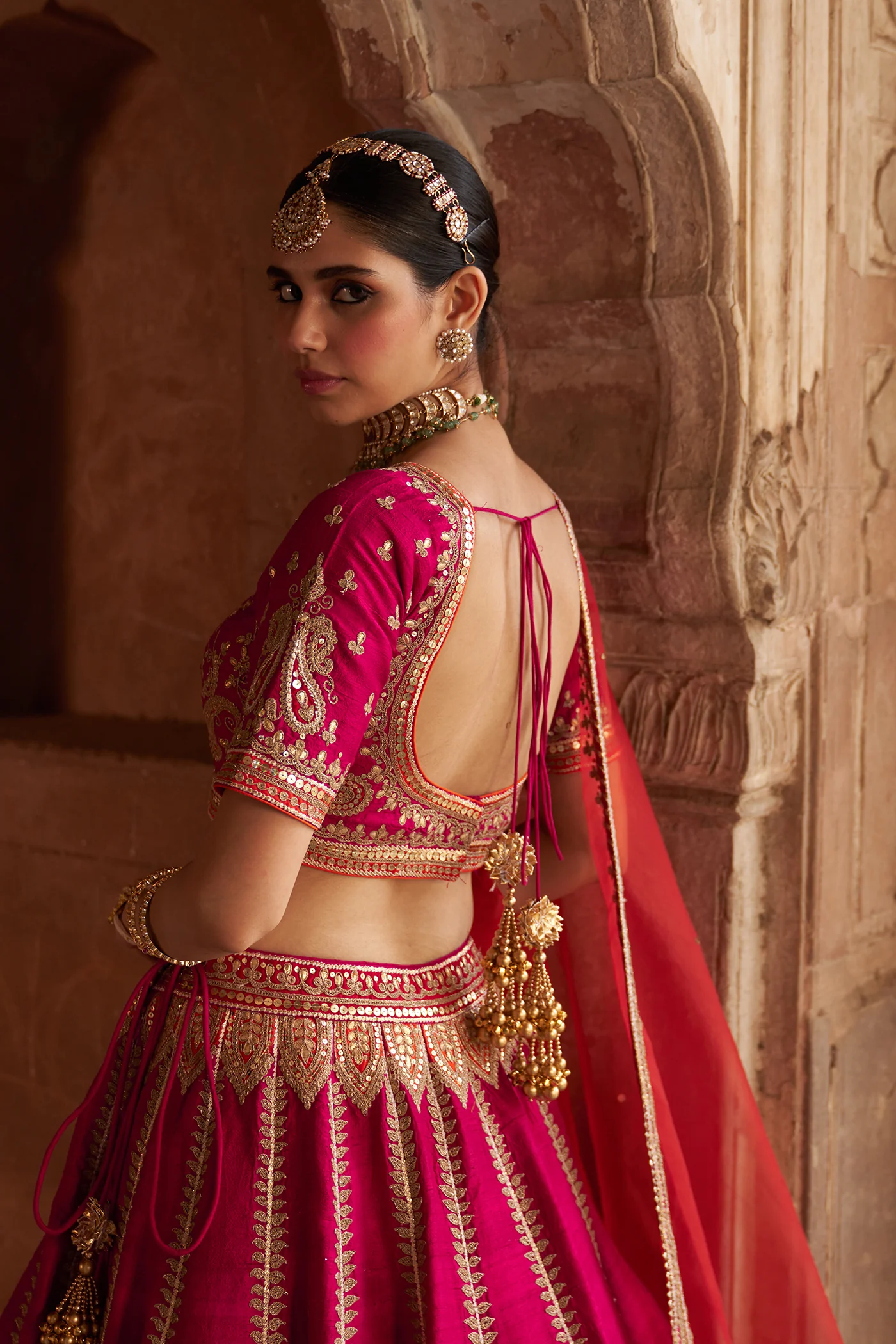 AMARA - Rani Hotpink LEHENGA - Image 8