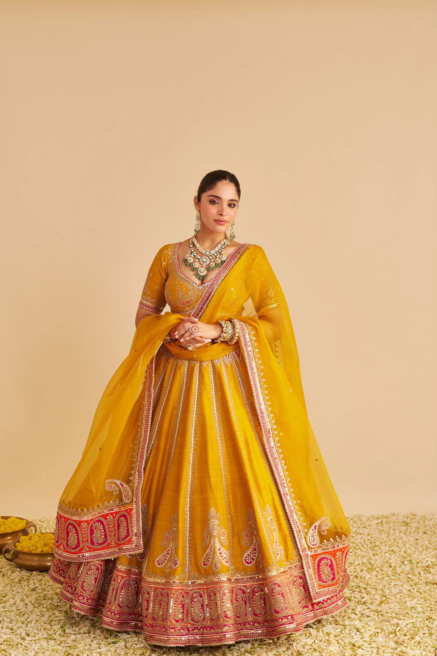 AMARA - Heirloom Mustard LEHENGA