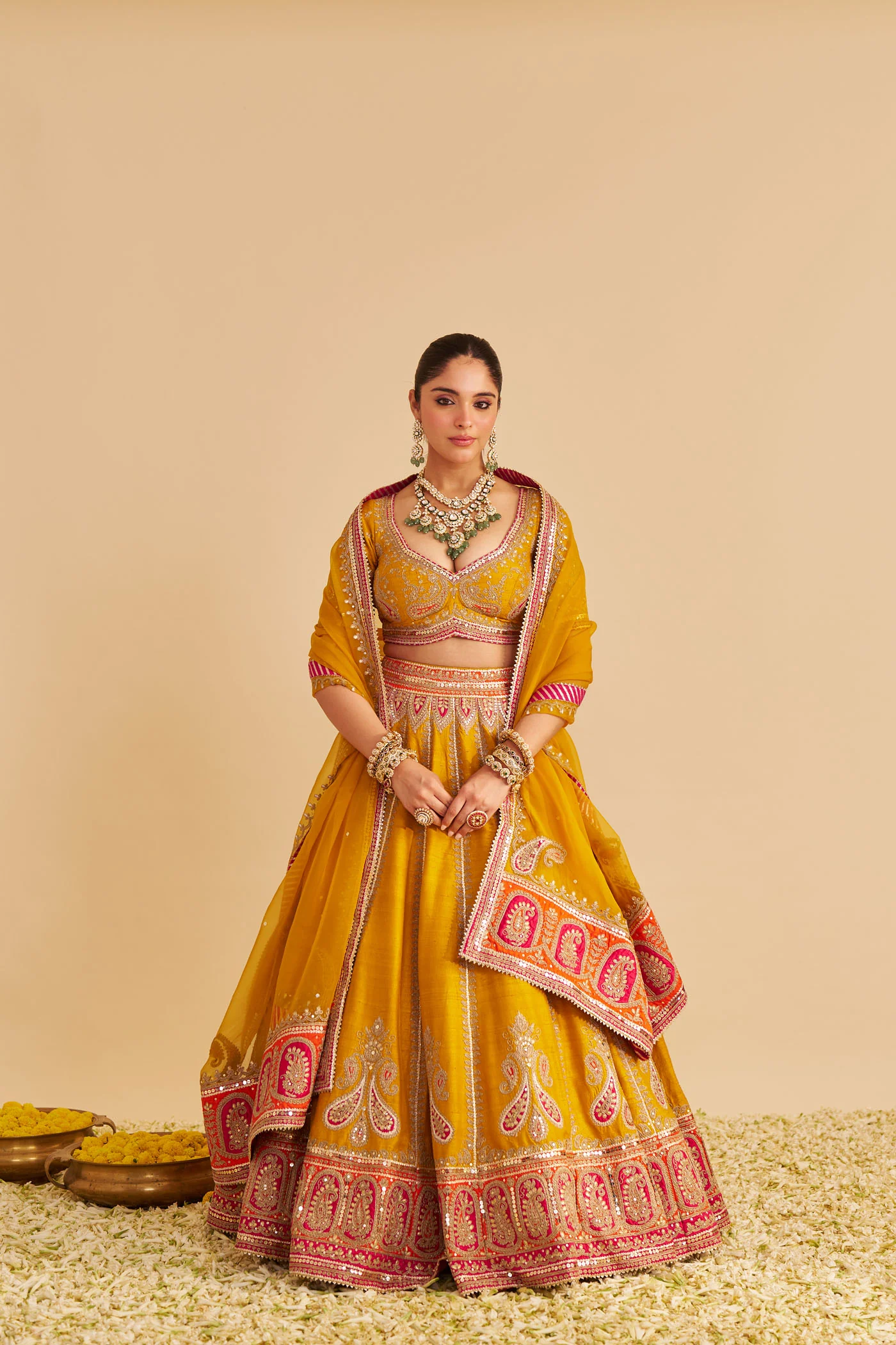 AMARA - Heirloom Mustard LEHENGA - Image 2