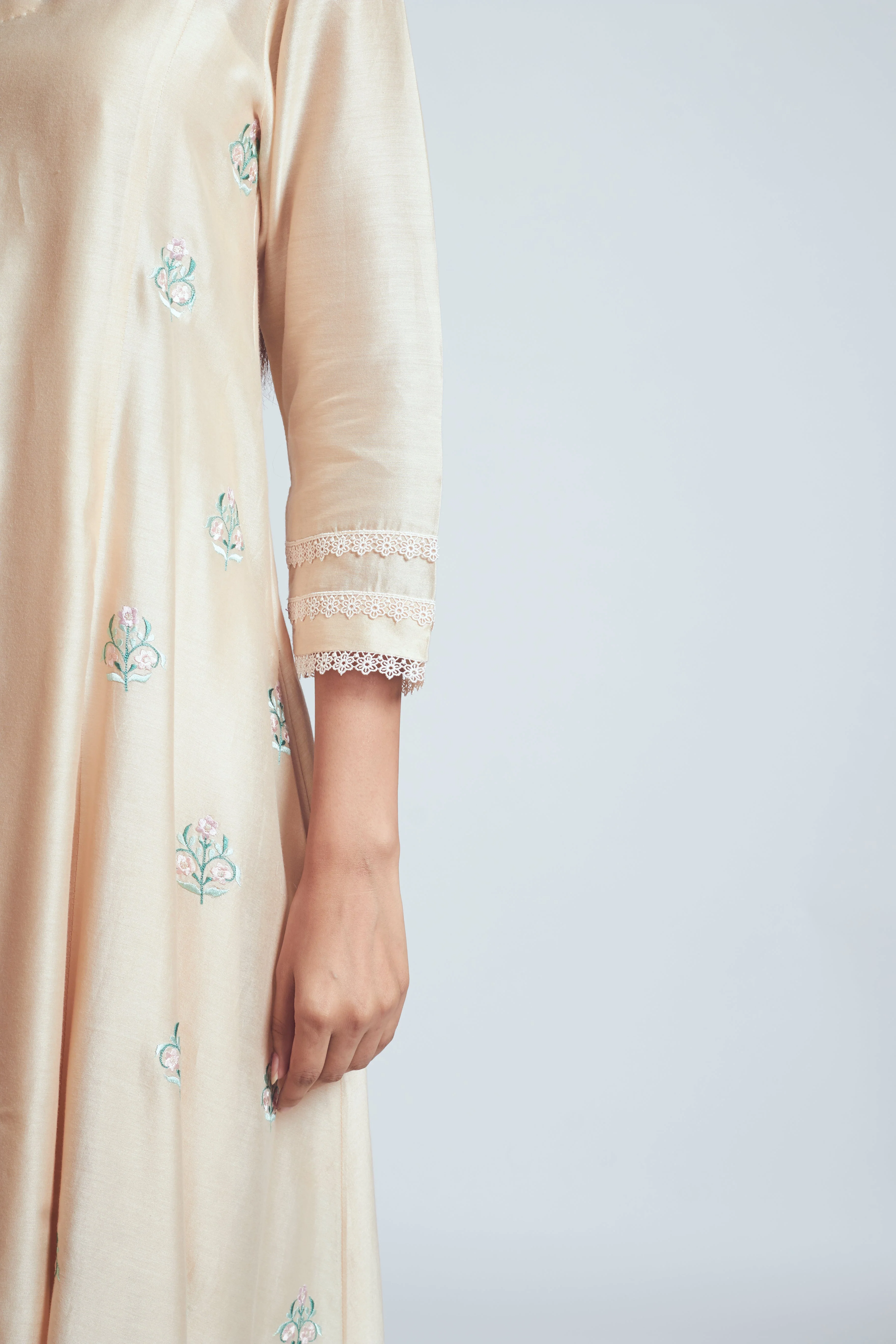Amna- Beige twin layer summer dress - Image 4