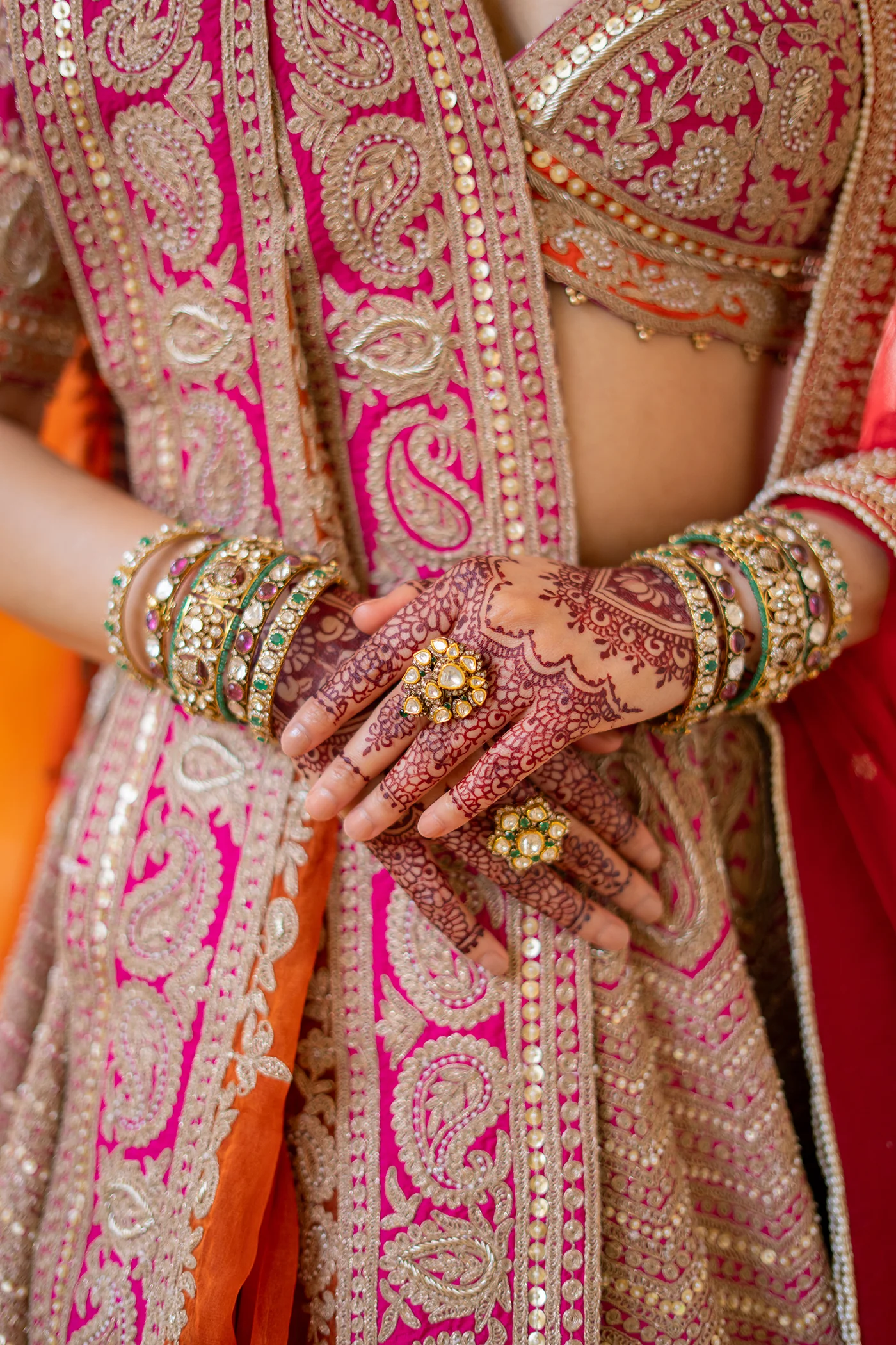 Anahira - Rani Hotpink Blouse with Lehenga and Dupatta - Image 2