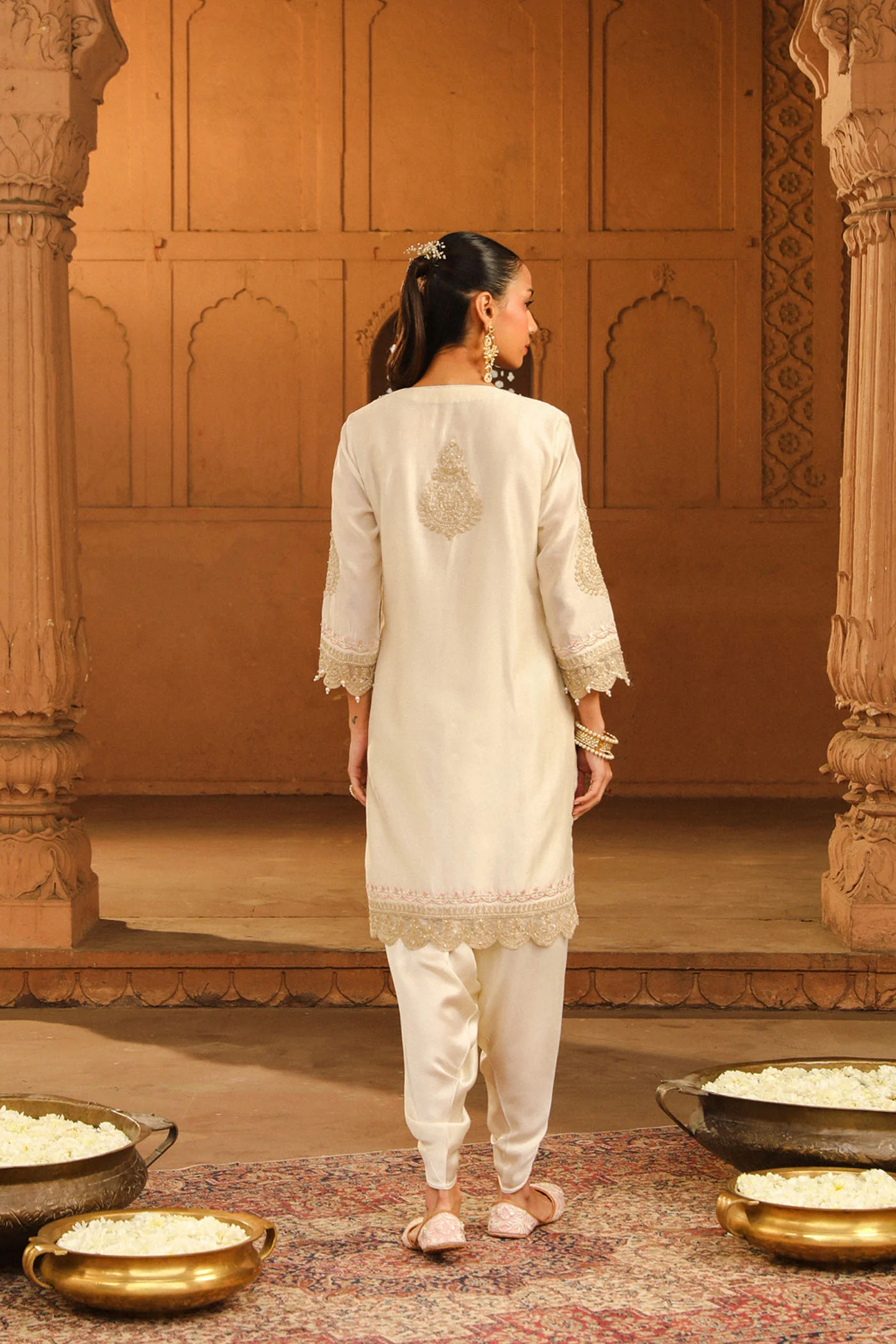 Anika- Daisy Ivory kurta with Dhoti - Image 5
