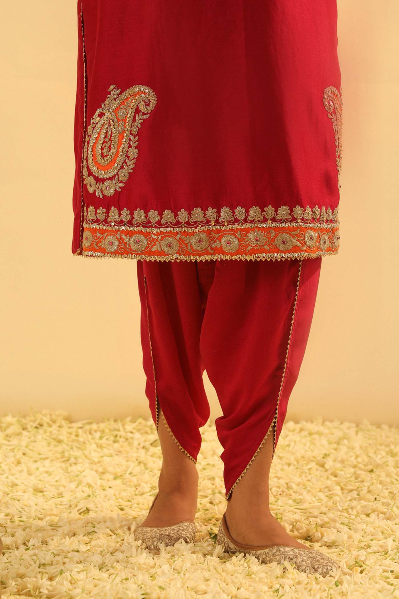 Anjum - Hot Pink Short Kurta with Dhoti (Lxrts) - Image 5