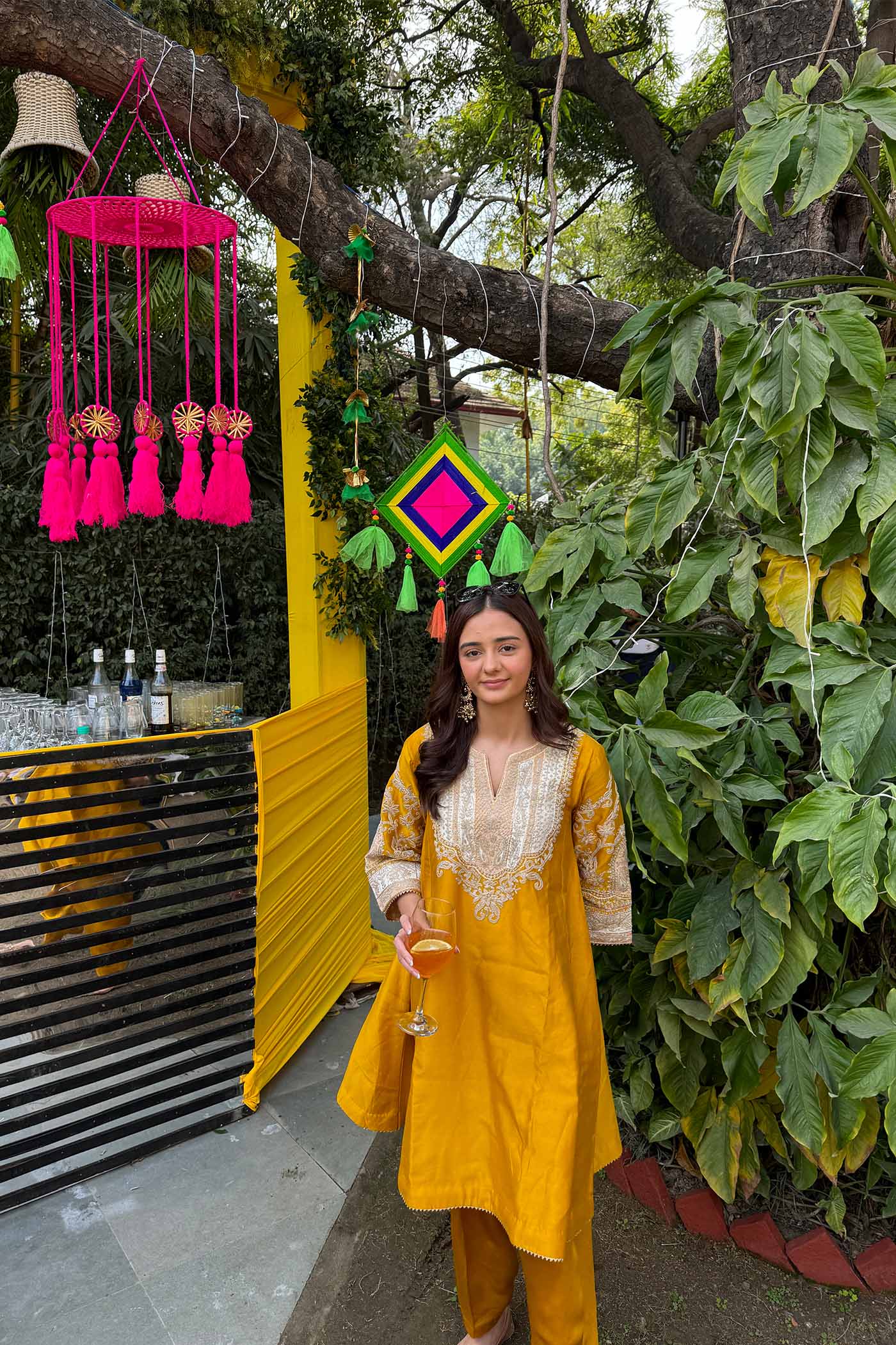 Anushka Mehra IN MOHSINA - Glaze Mustard SHORT KALIDAAR CHOGA WITH SALWAR - Image 3