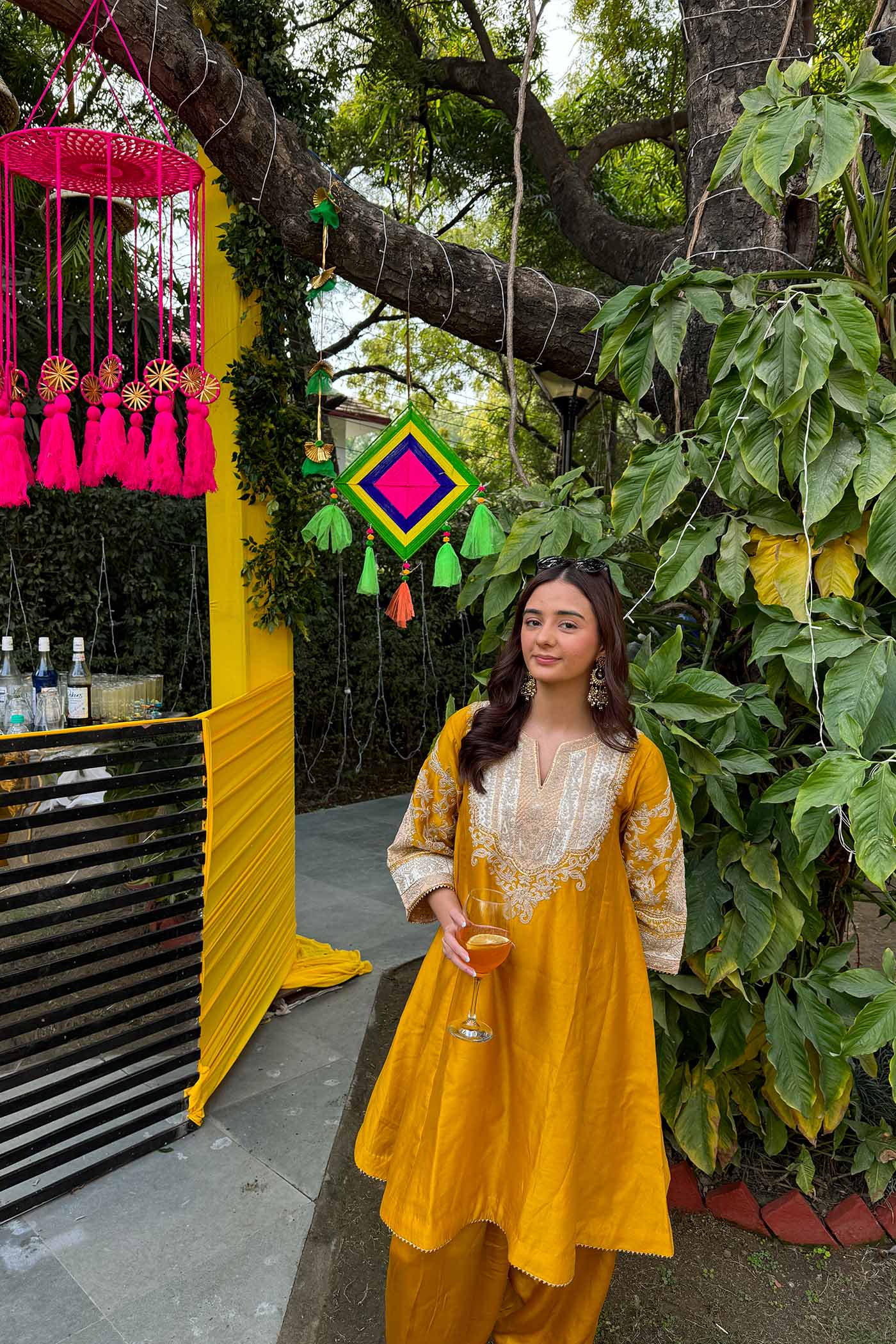 Anushka Mehra IN MOHSINA - Glaze Mustard SHORT KALIDAAR CHOGA WITH SALWAR - Image 4