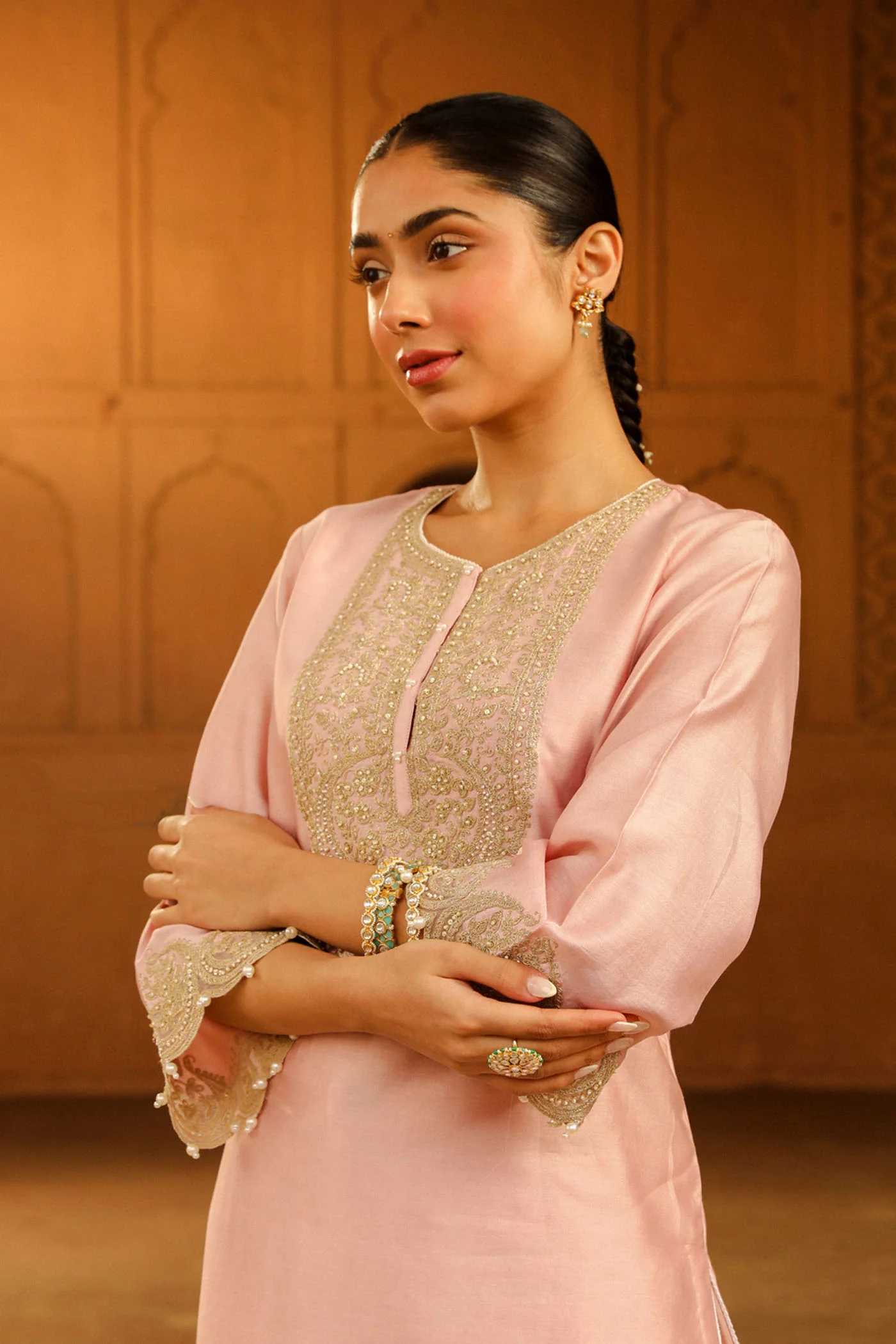 Arisa - Blush Pink Kurta with Salwar - Image 2