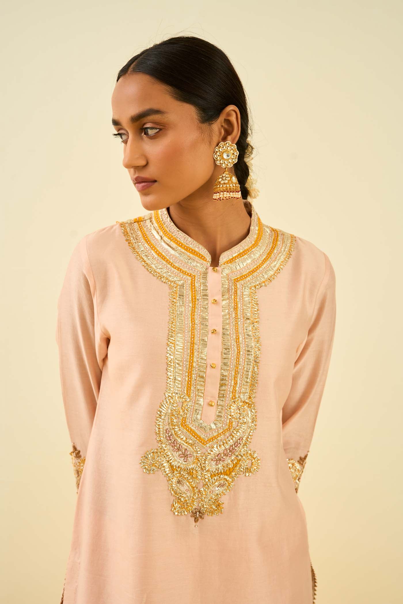 Arisah- Rosepink straight long kurta with palazzo - Image 5