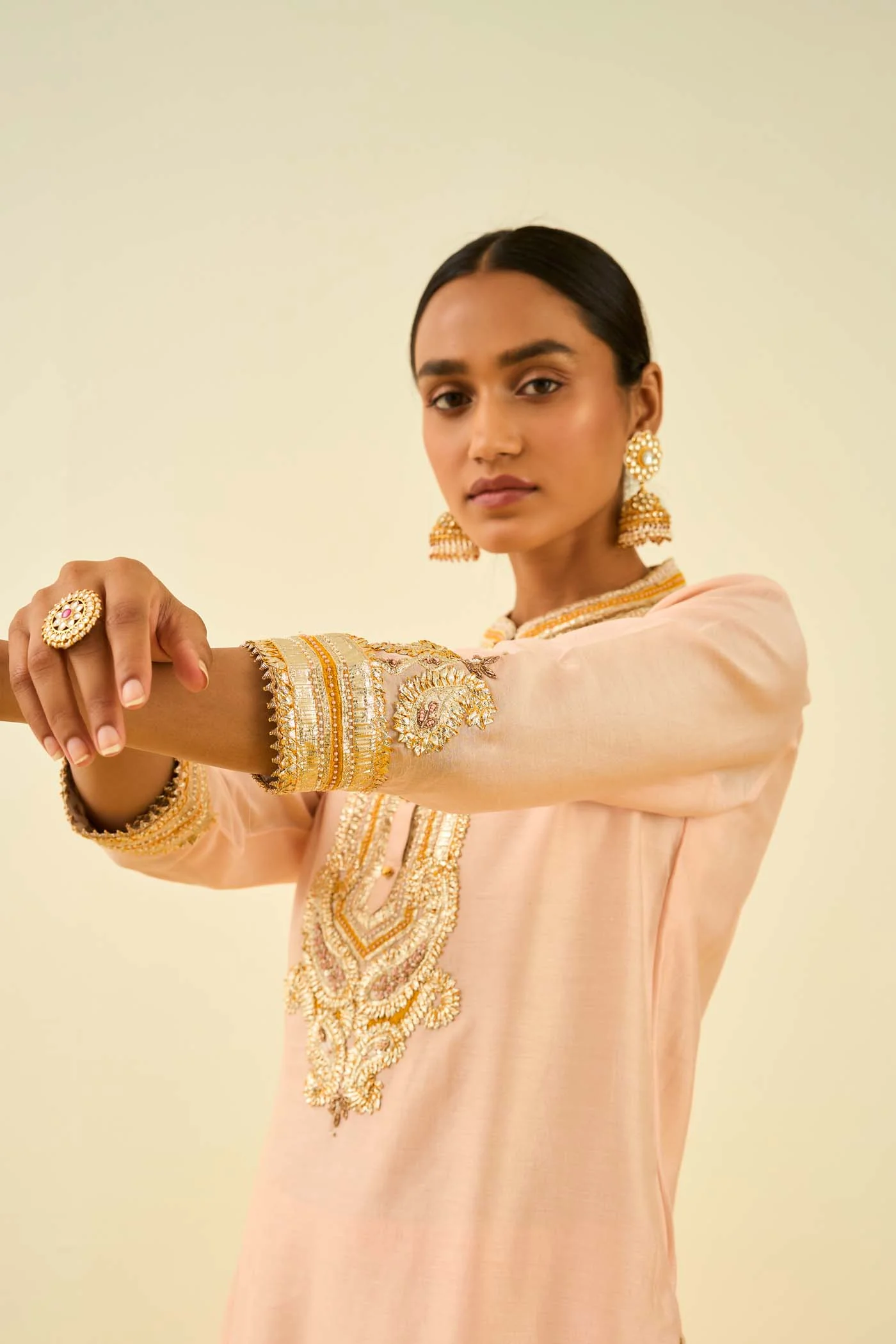 Arisah- Rosepink straight long kurta with palazzo - Image 6