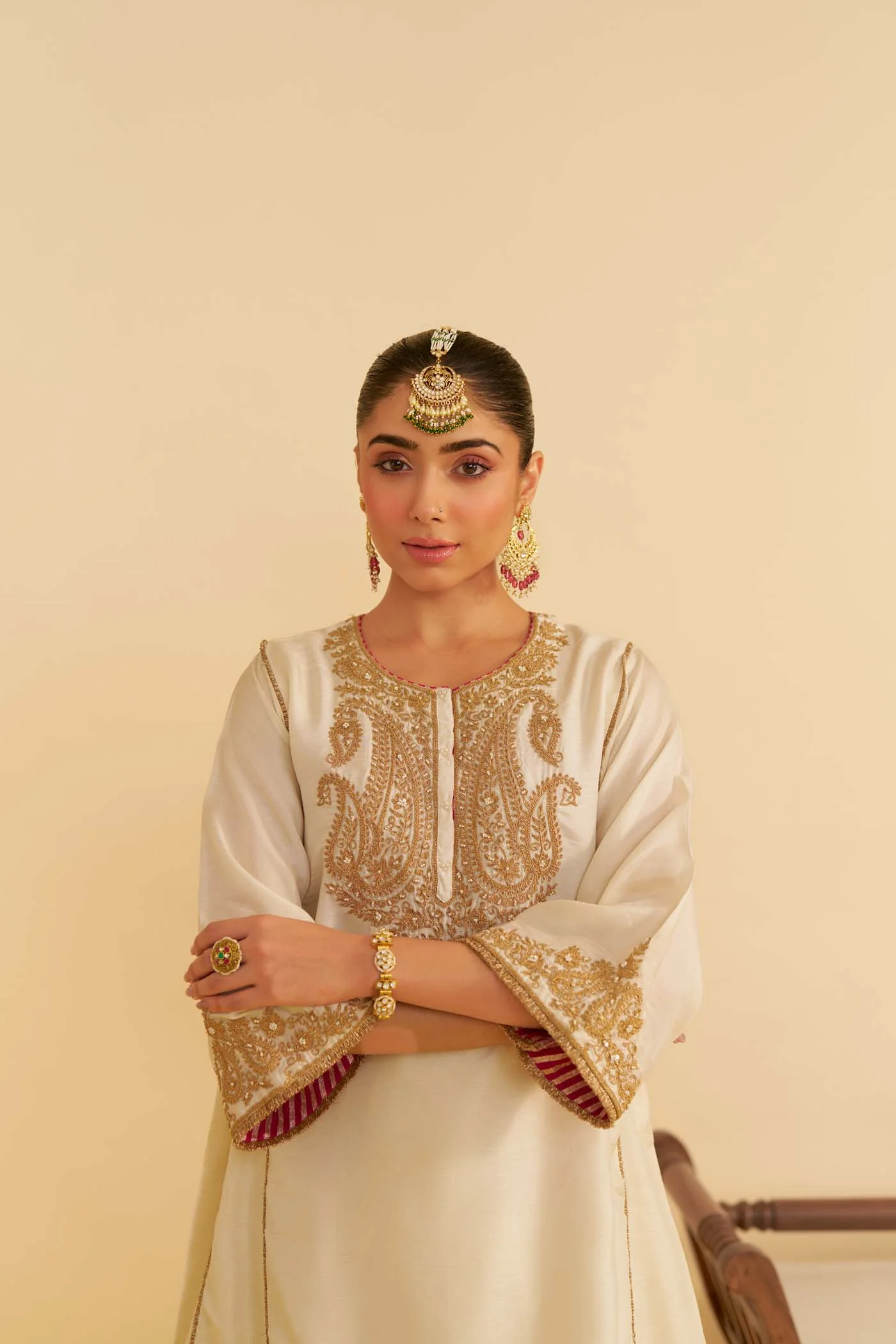 AYRA - DAISY IVORY SHORT CHAUGA WITH SALWAR - Image 3