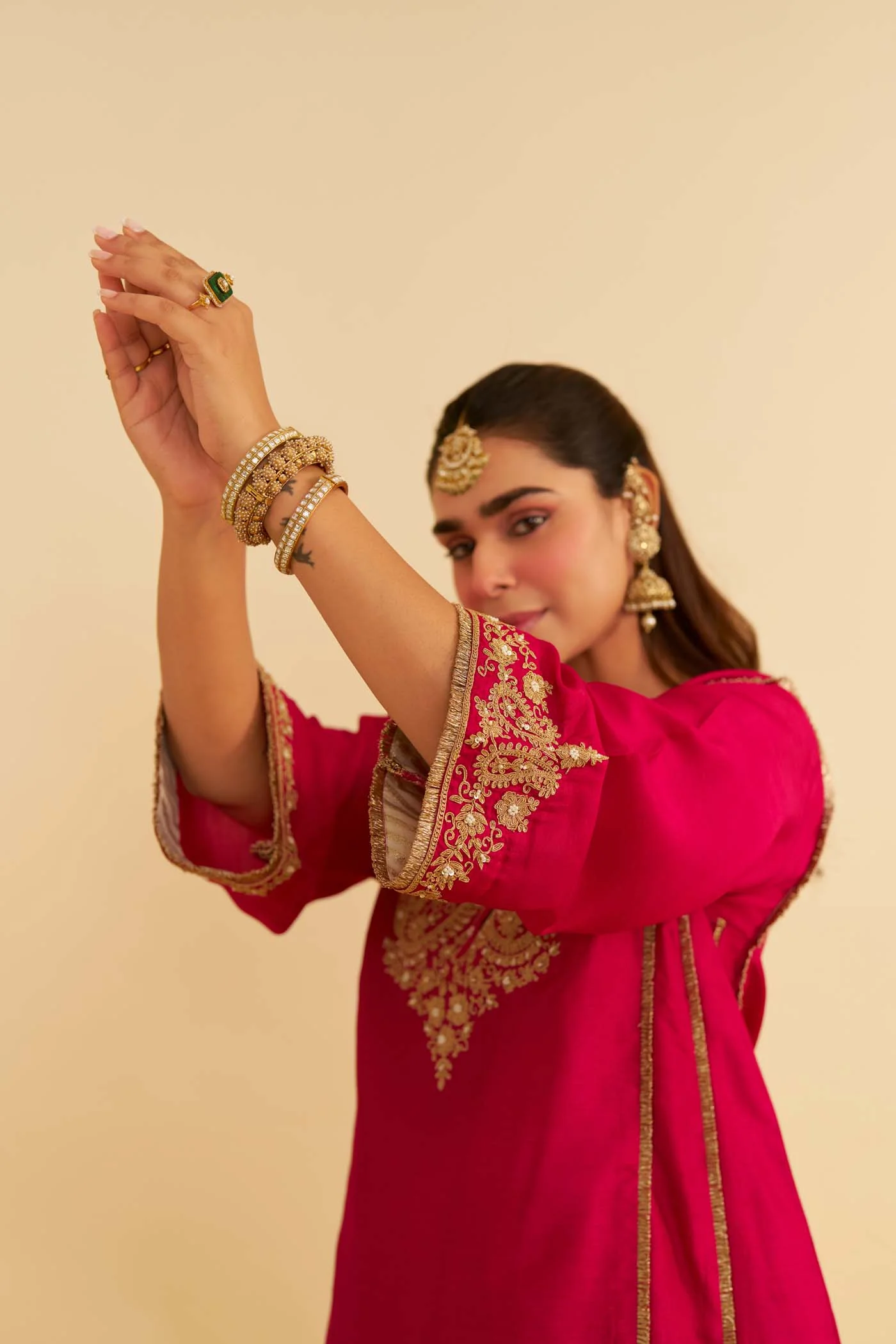 AYRA - Rani Hotpink SHORT CHAUGA WITH SALWAR - Image 4