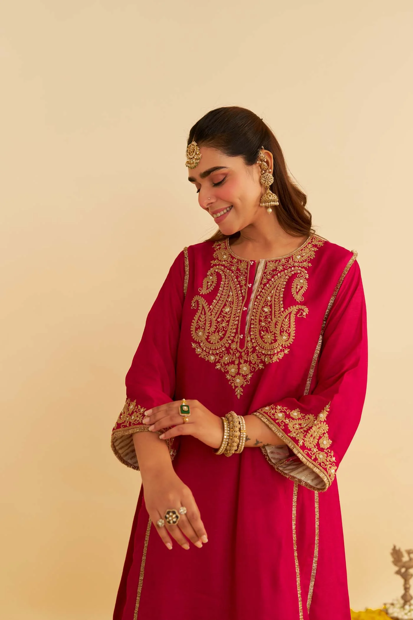 AYRA - Rani Hotpink SHORT CHAUGA WITH SALWAR - Image 5