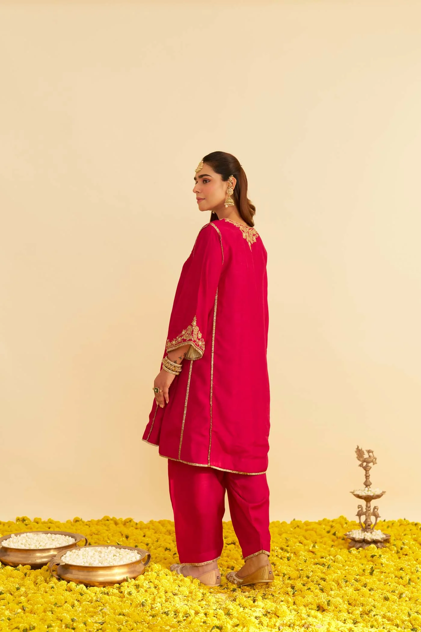 AYRA - Rani Hotpink SHORT CHAUGA WITH SALWAR - Image 6
