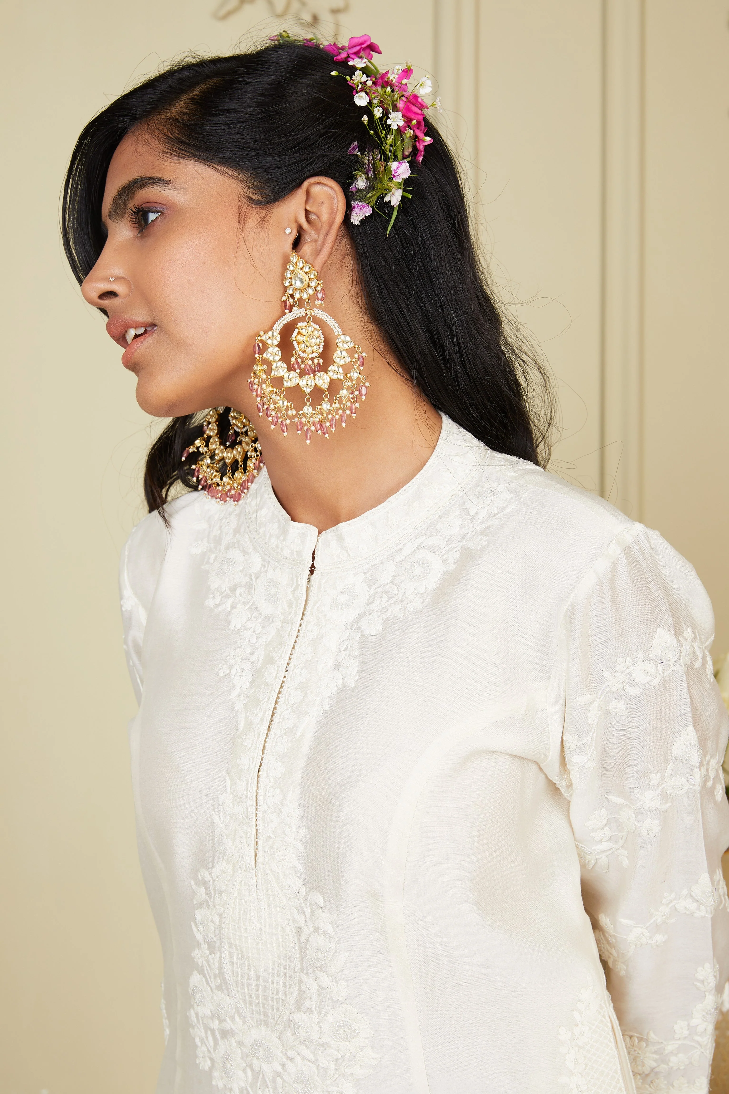 Banafsha - Daisy Ivory Long kurta with palazzo (Lxrts) - Image 10