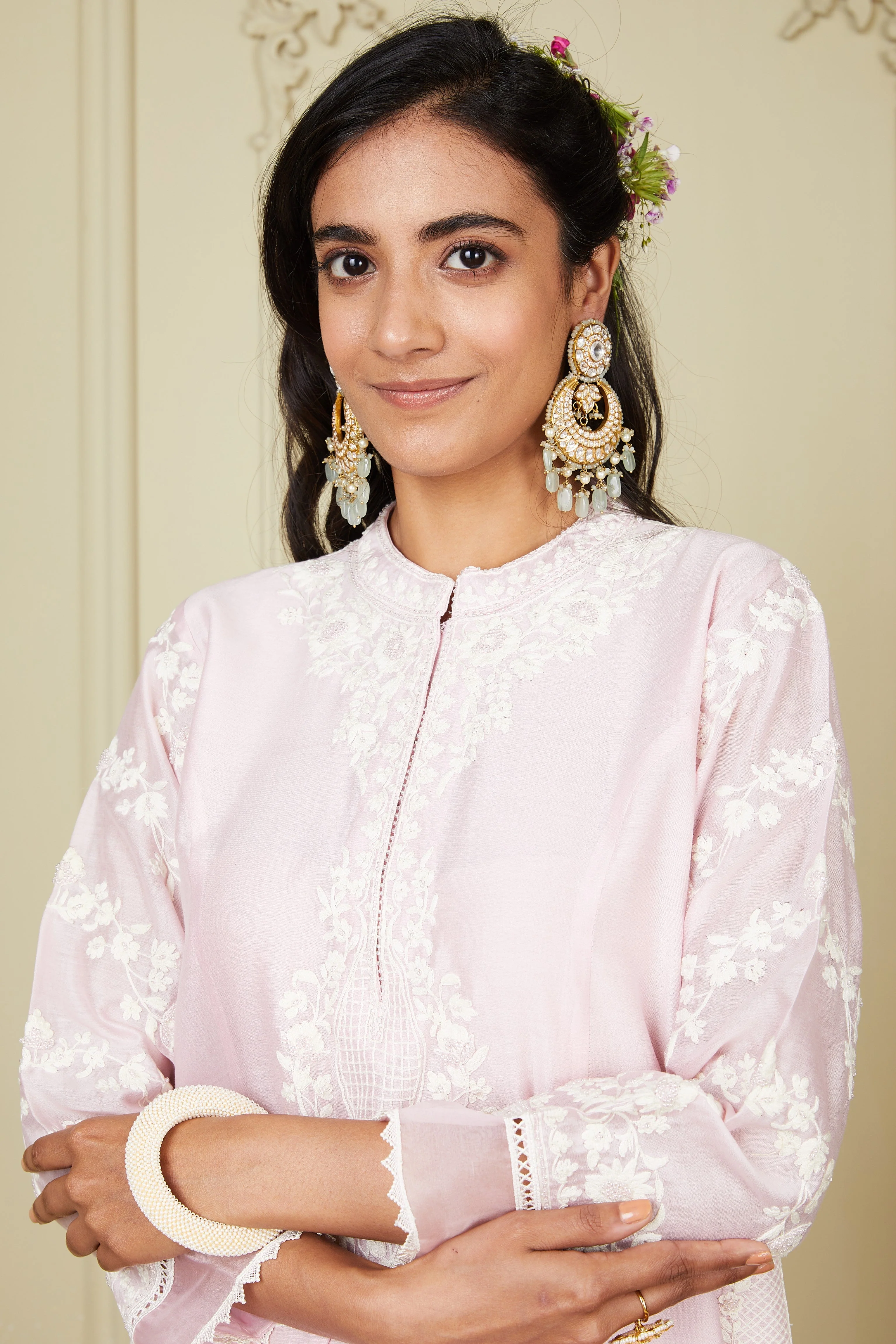Banafsha - Pearl Blush Long kurta with palazzo (Lxrts) - Image 5