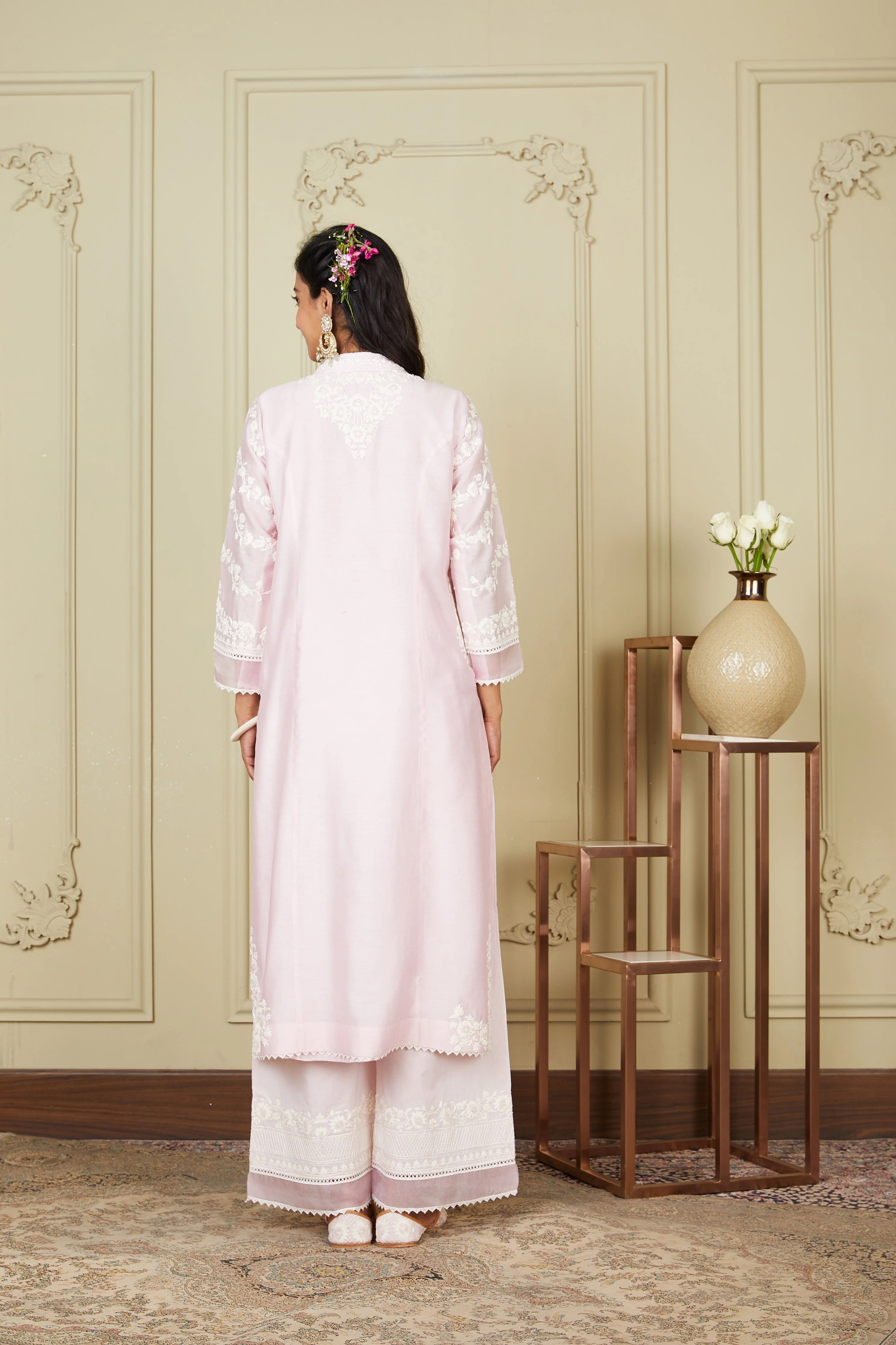 Banafsha - Pearl Blush Long kurta with palazzo (Lxrts) - Image 8
