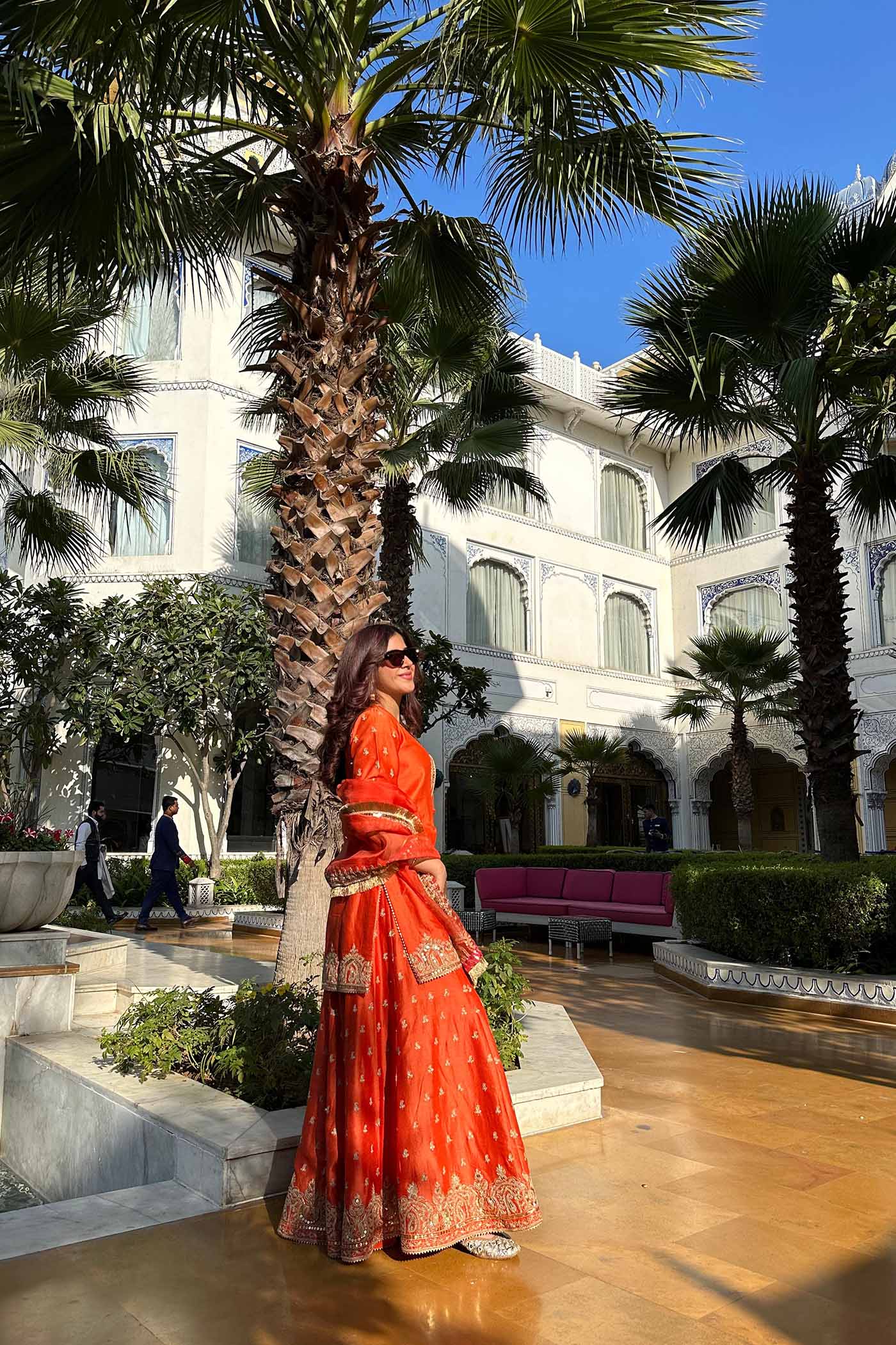 Devika Vinayek In MISHIKA - BURNT ORANGE KURTA WITH SHARARA AND DUPATTA - Image 4