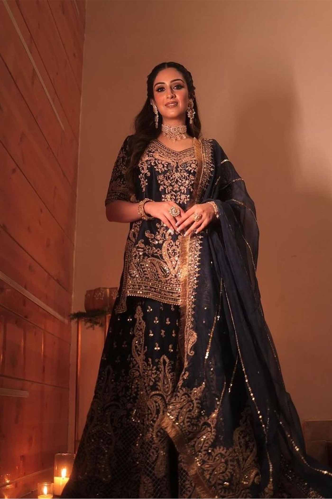 Dipti  Dhillon In AAFIYA - DEEP BLUE SHARARA - Image 2
