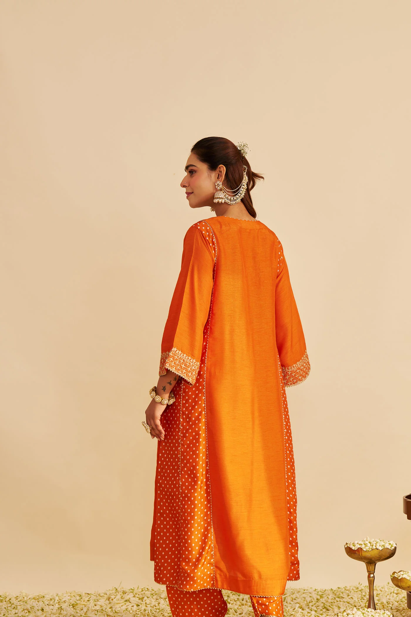 ESRA - Orange LONG CHAUGA WITH SALWAR - Image 5