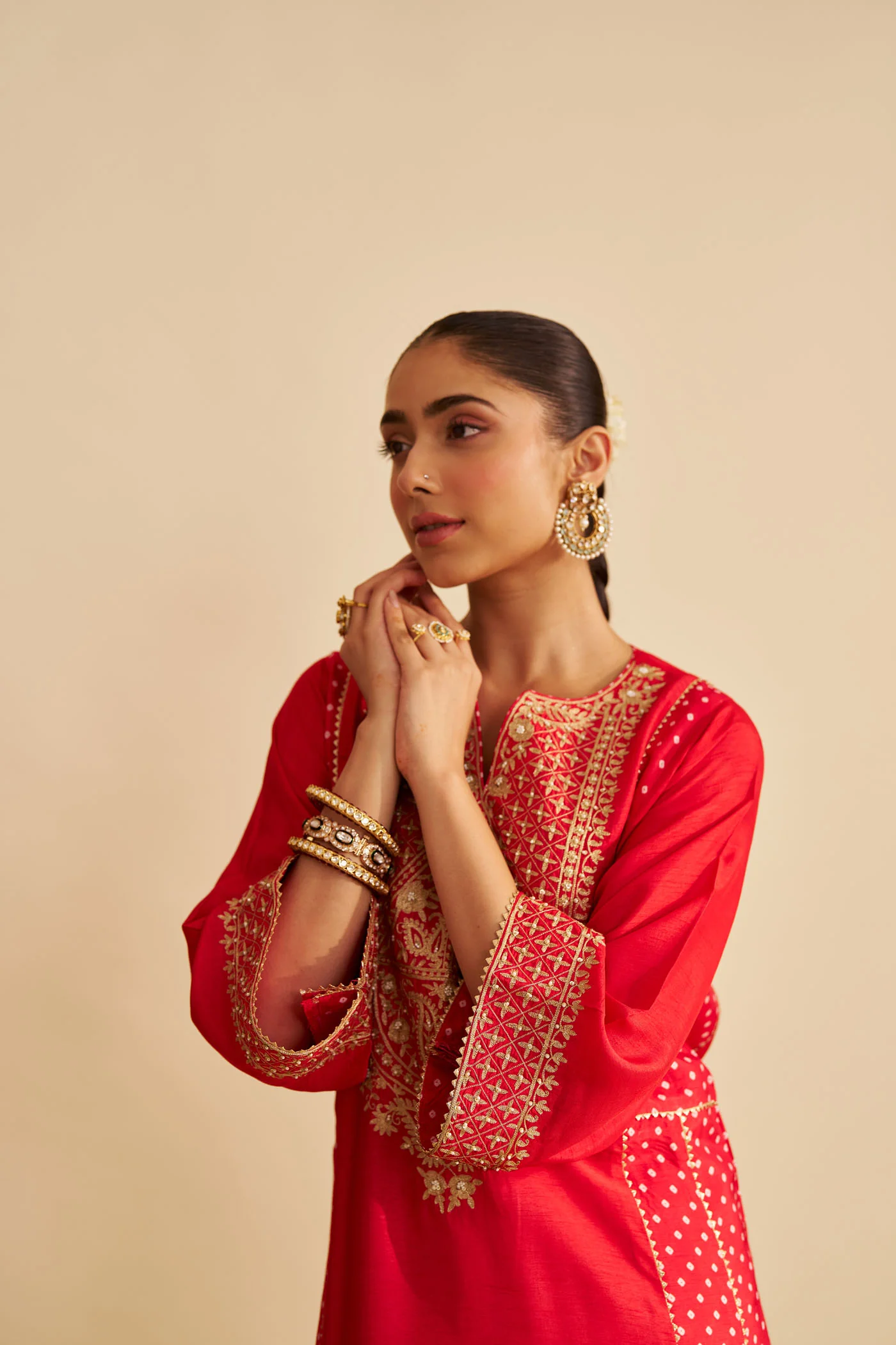 ESRA - RED LONG CHAUGA WITH SALWAR - Image 2