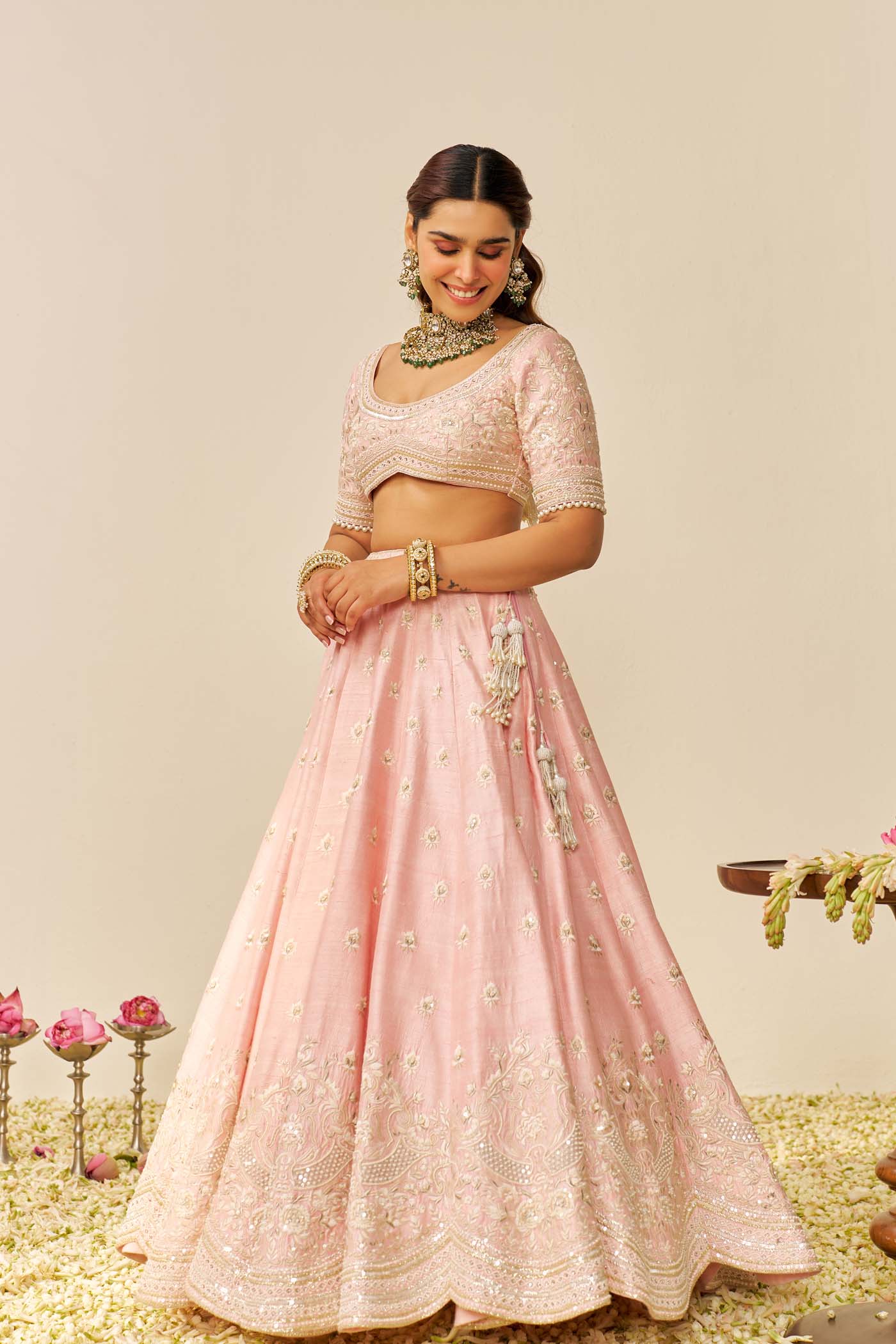 FIDA - Blush Pink LEHENGA WITH BLOUSE AND DUPATTA - Image 3