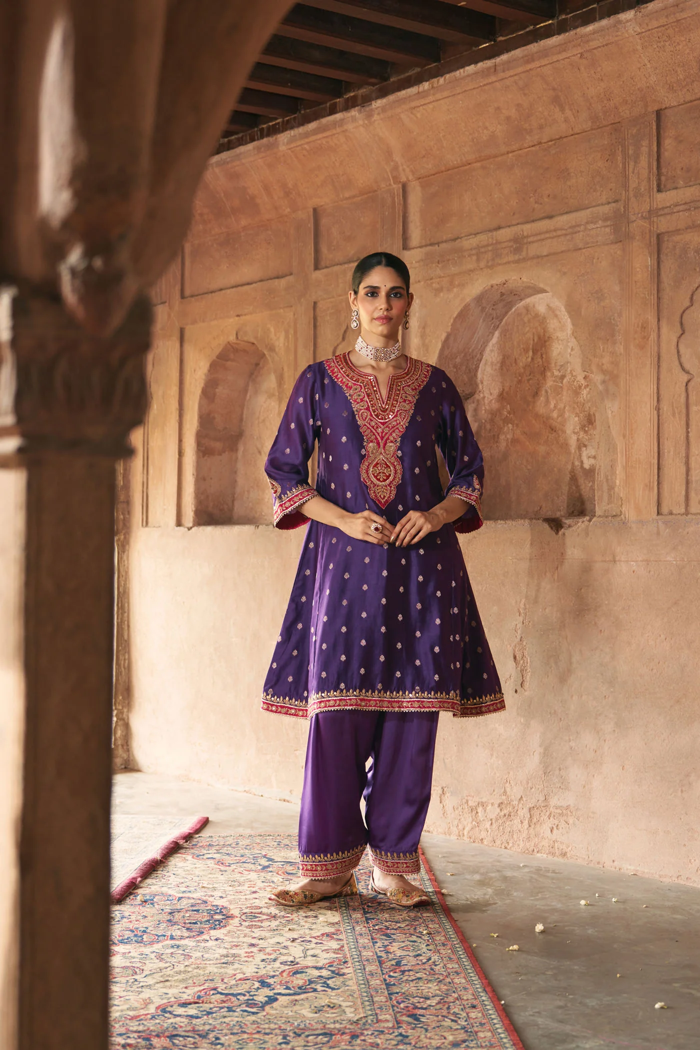 HAFSA - DEEP PURPLE CHAUGA WITH SALWAR - Image 3