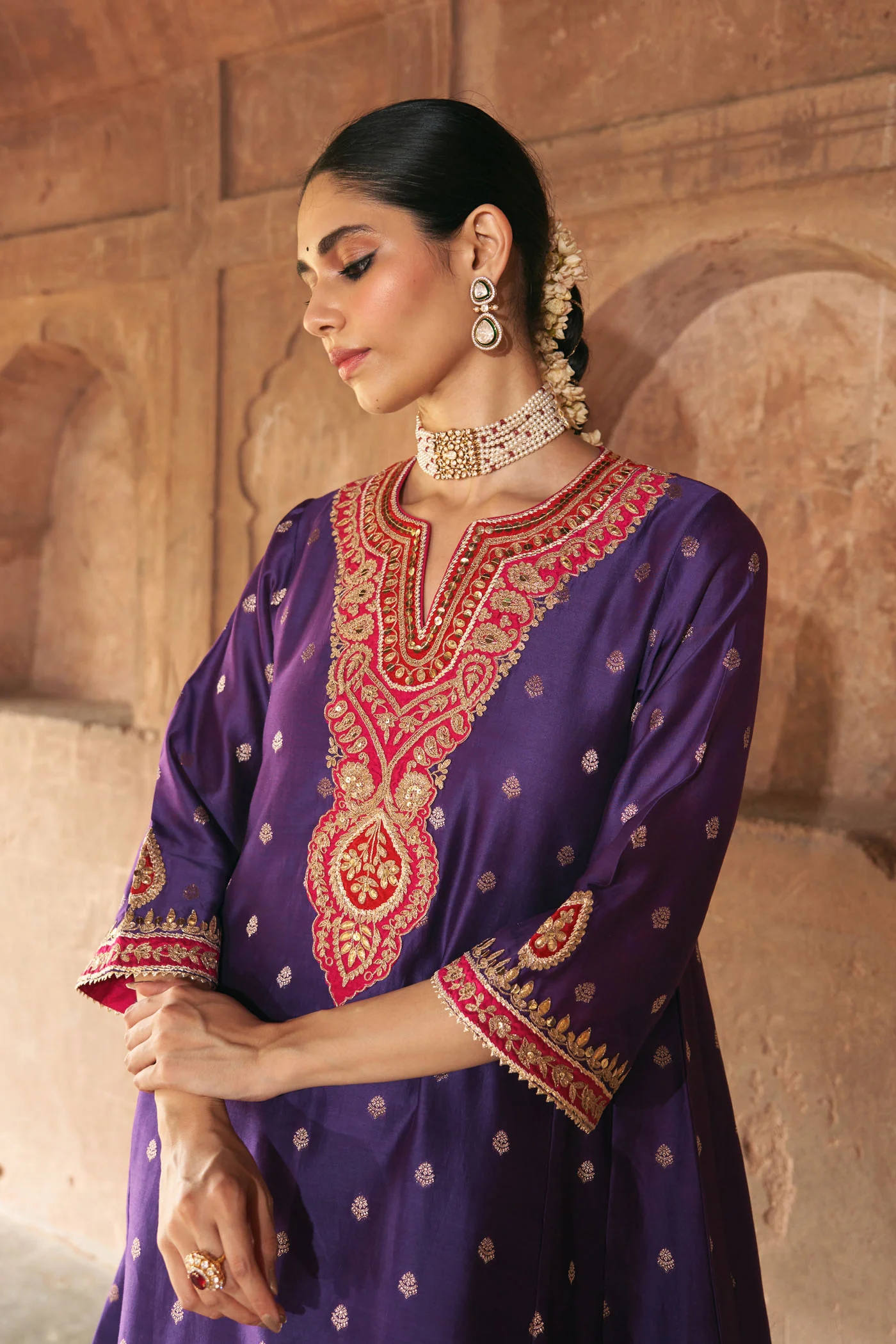 HAFSA - DEEP PURPLE CHAUGA WITH SALWAR - Image 4