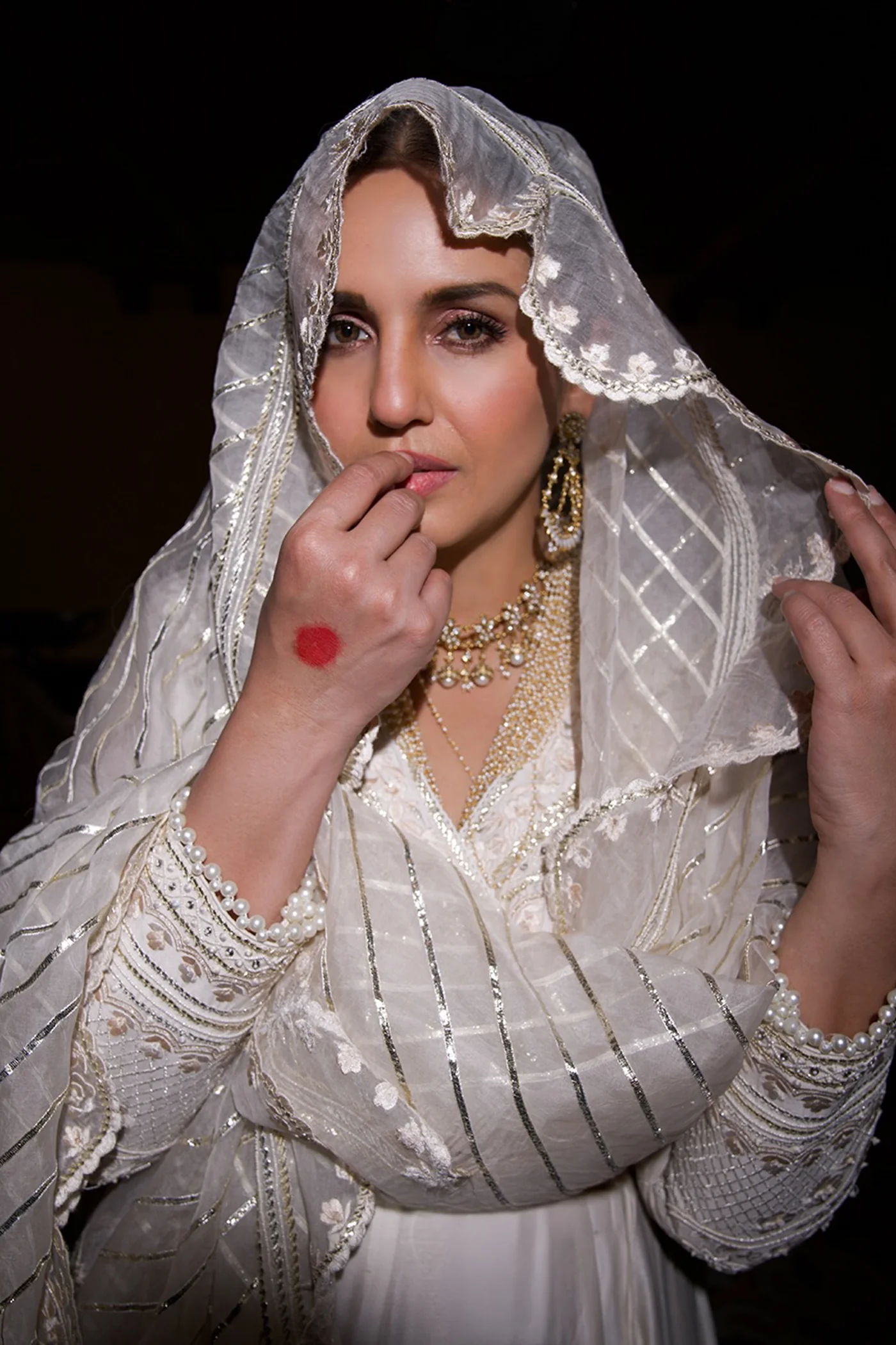 Huma Qureshi In Ameena - Daisy Ivory Long Anarkali With Skirt - Image 2