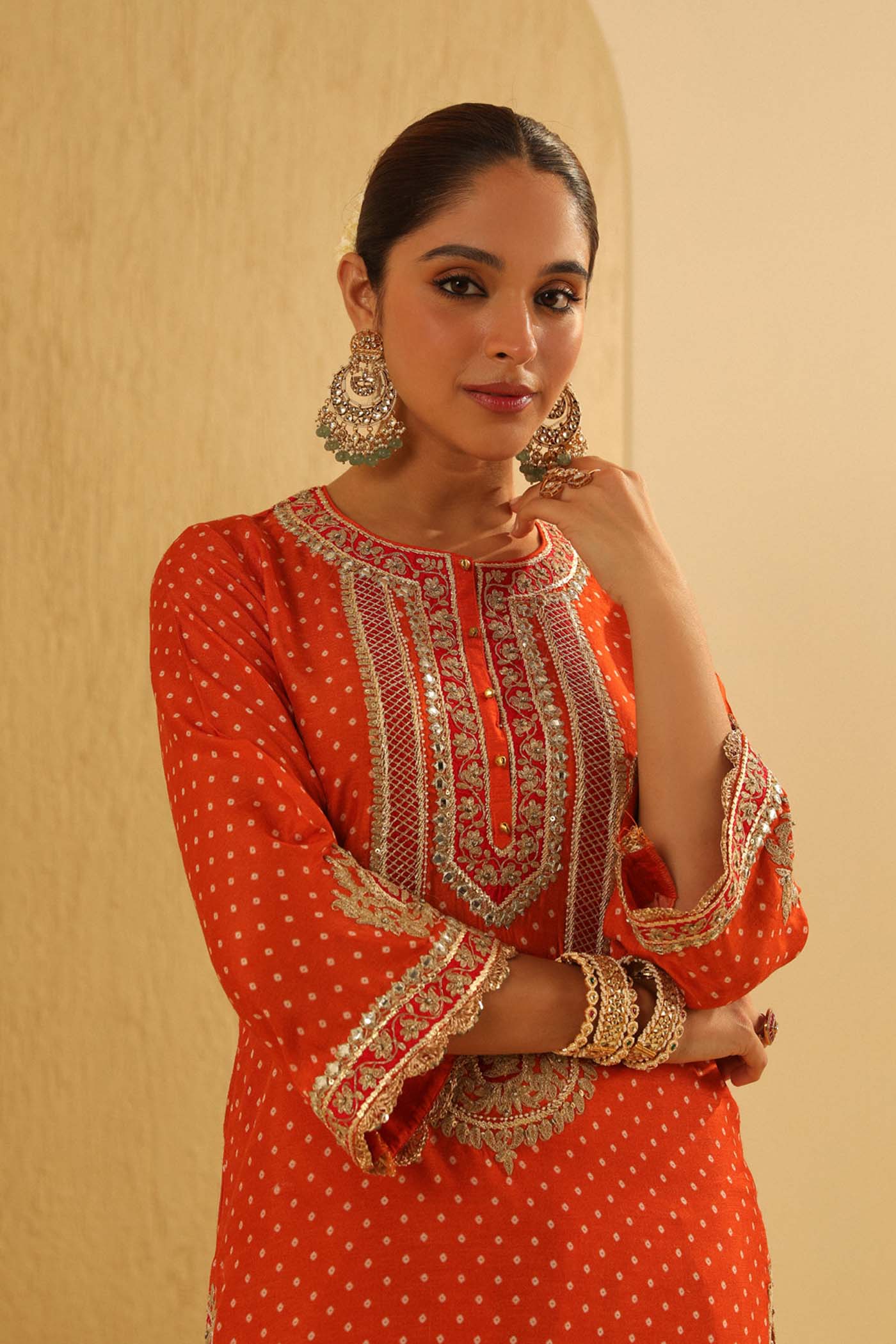 Inara - Orange Kurta with Salwar and Dupatta - Image 5
